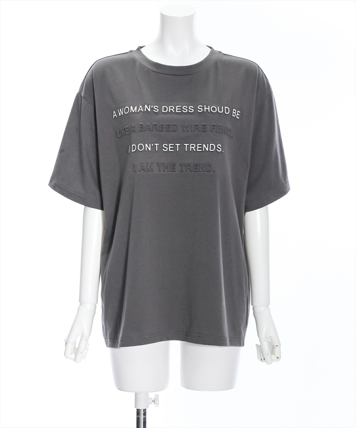 clearオーバーサイズエンボスプリントTシャツ[CL7646B
