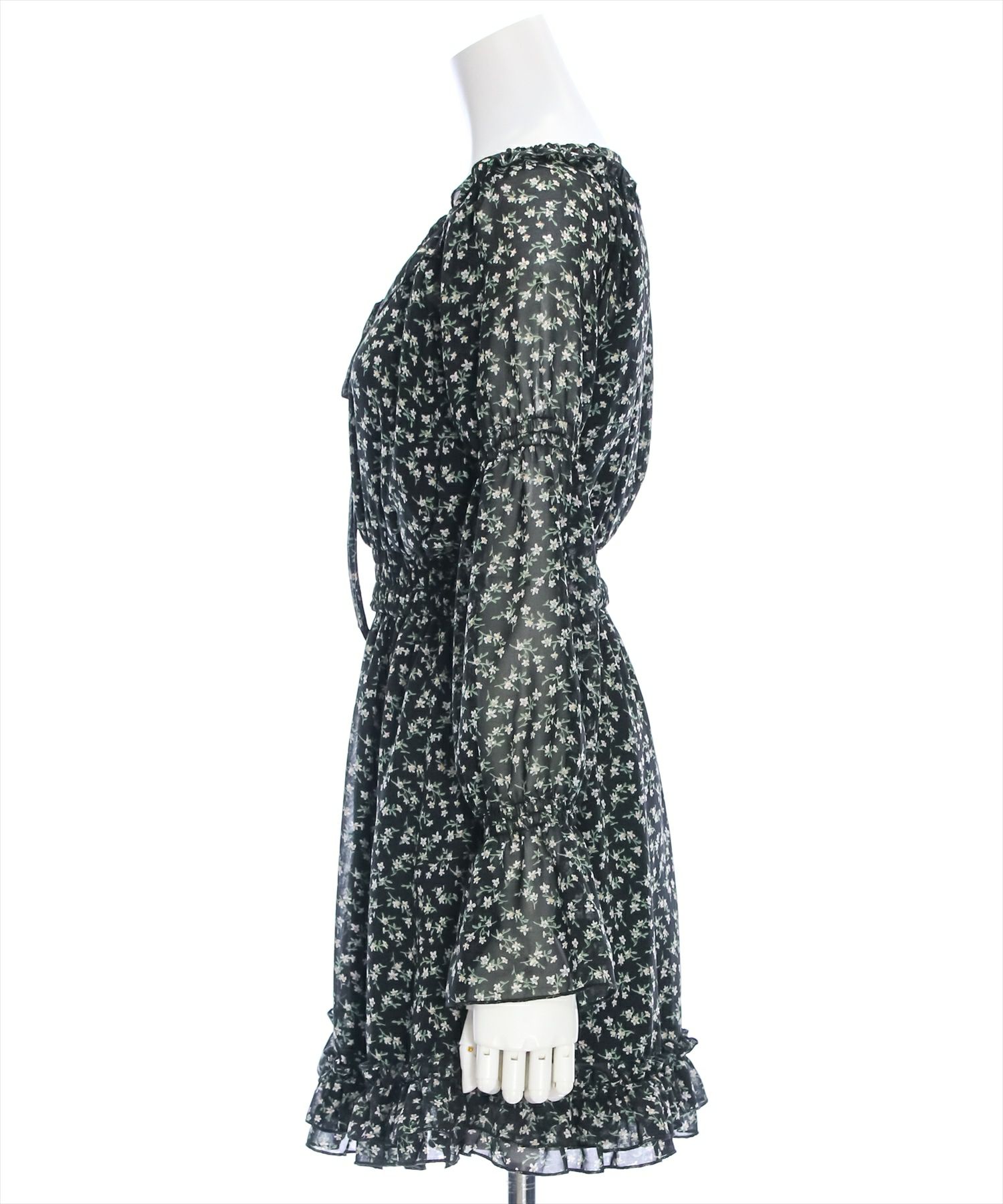 clear≪再入荷≫花柄フリルシフォンミニワンピース[CL7947
