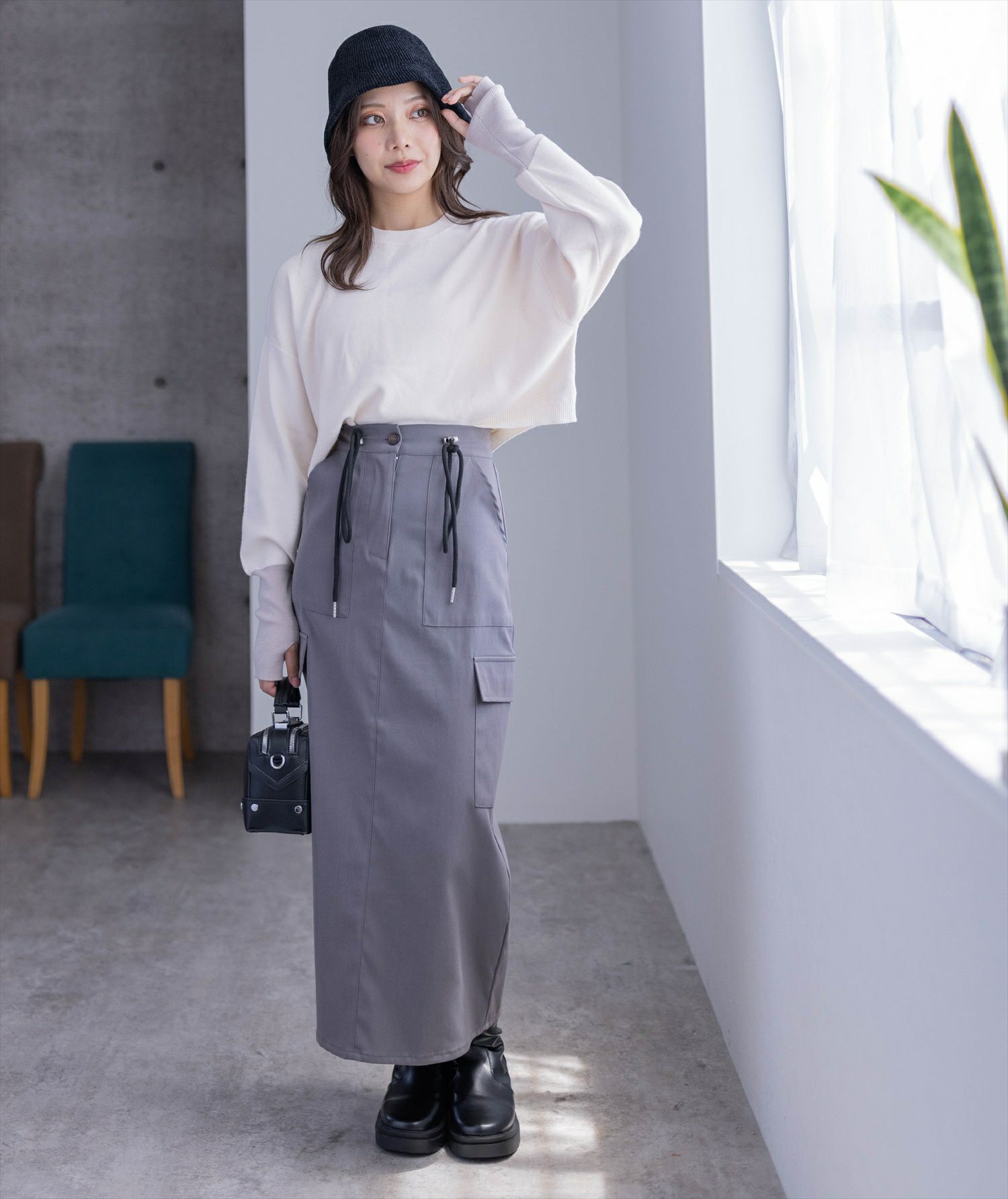 clear≪AW新作≫ショート丈袖口配色ニットトップス[CL7741
