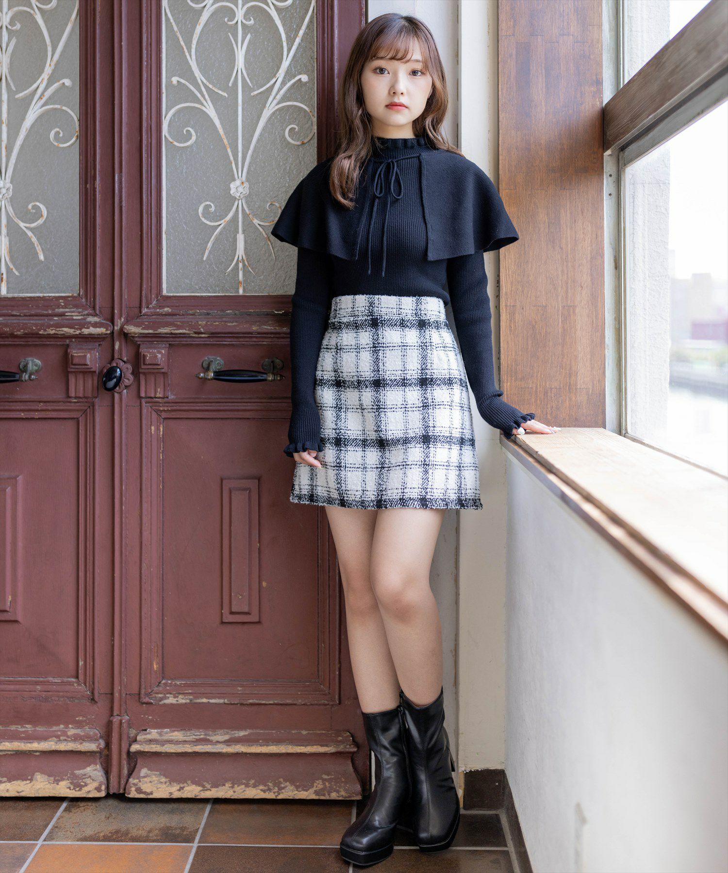 clear≪AW新作≫2wayケープ＋ニットトップスSET[CL7746