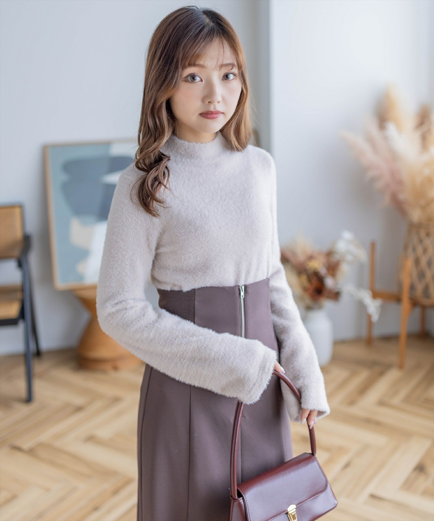 clear≪再入荷≫ショートフェザーベーシックインナーニット
