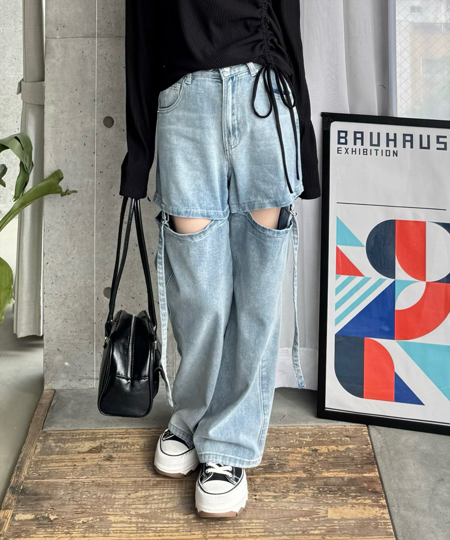 clear≪新色追加≫2WAYセパレートデニムパンツ[CL8150