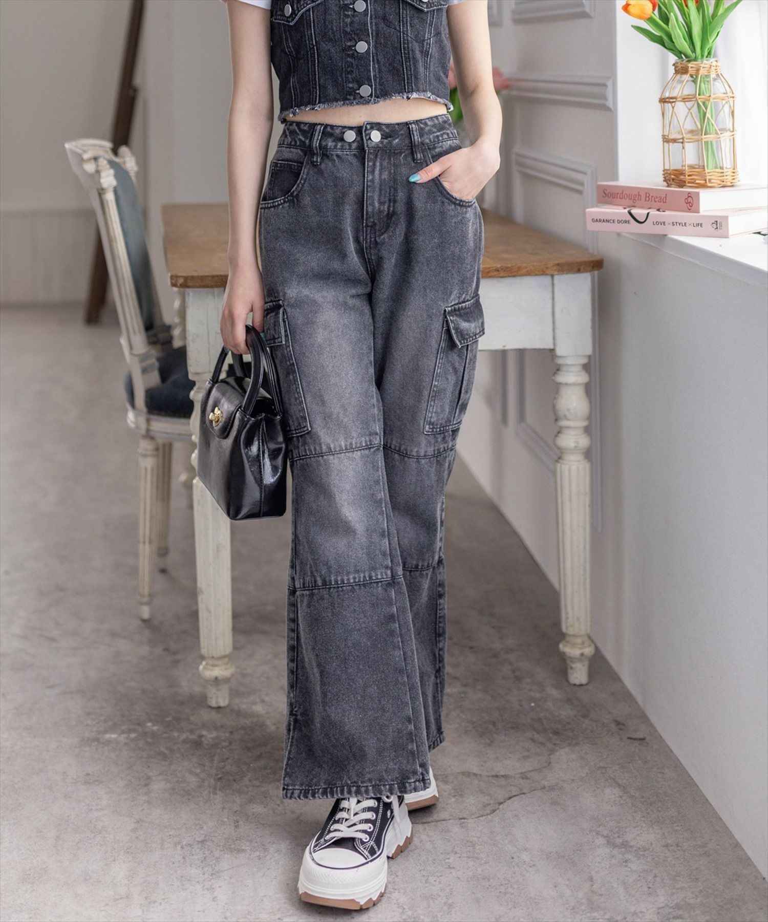 clear≪定番≫カーゴフレアデニムパンツ[CL8149] | レディース 