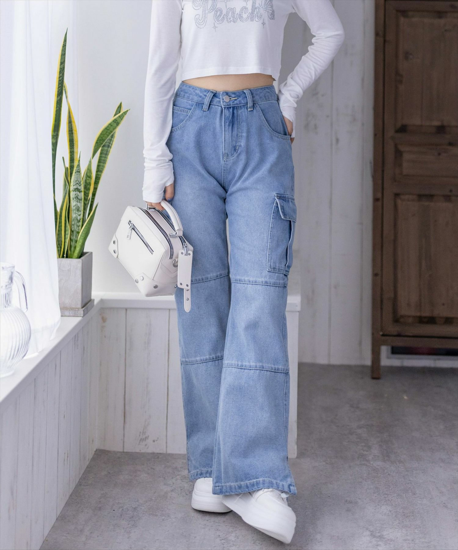 clear≪定番≫カーゴフレアデニムパンツ[CL8149] | レディース 
