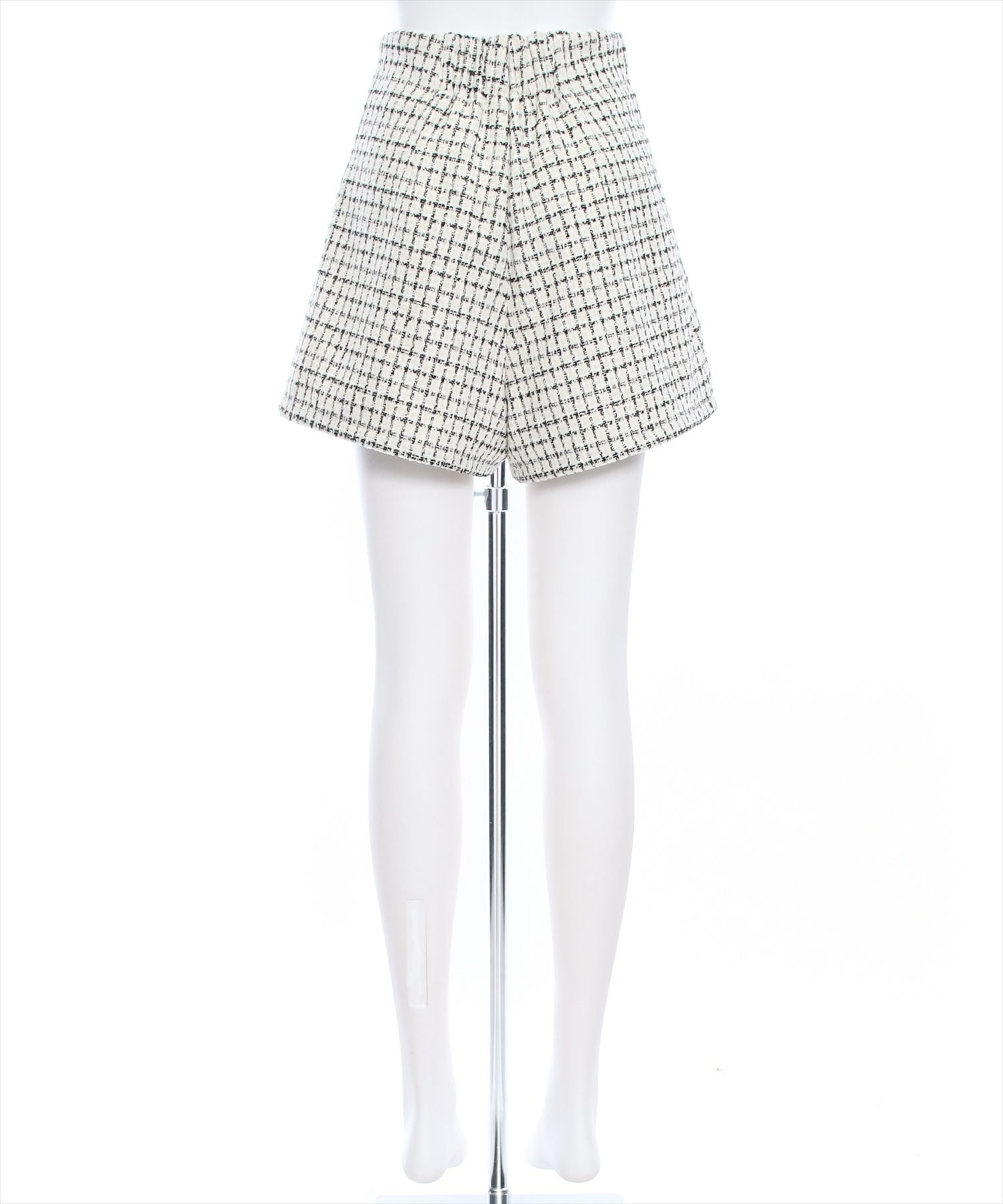 clear チェック柄タックハイウエストショートパンツ[CL8276