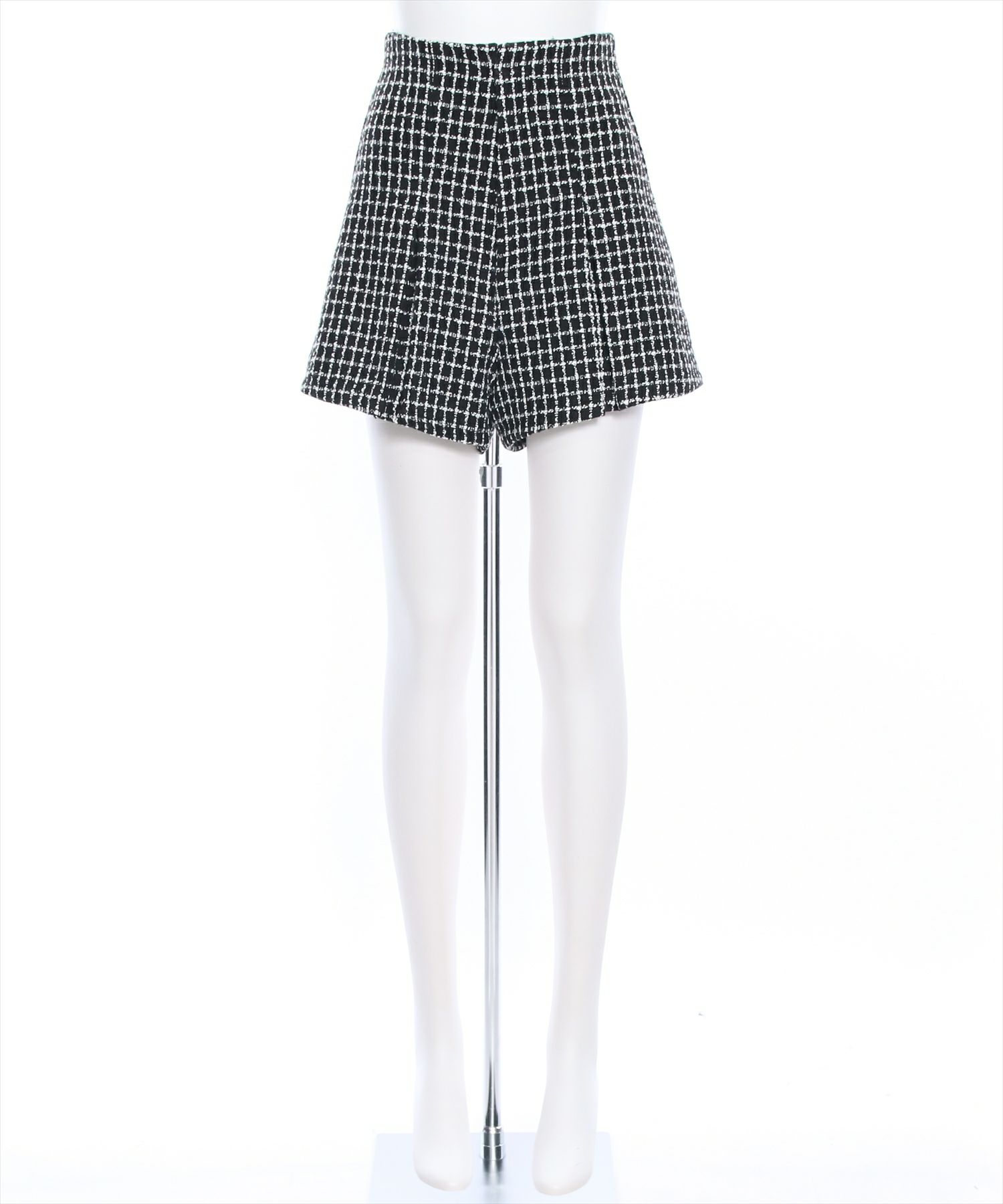 clear チェック柄タックハイウエストショートパンツ[CL8276