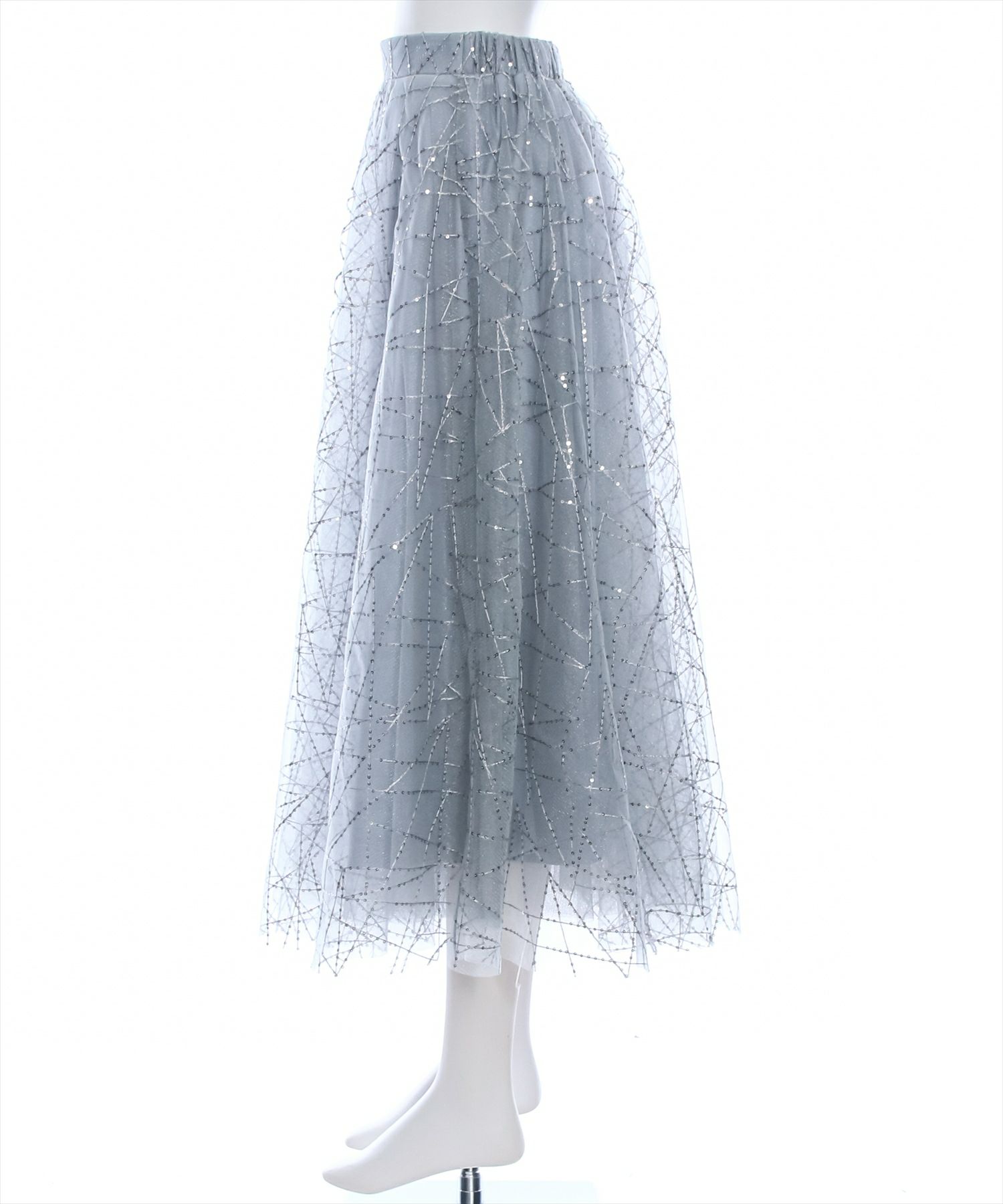 clear≪再入荷≫スパンコールチュールロングスカート[CL8309 