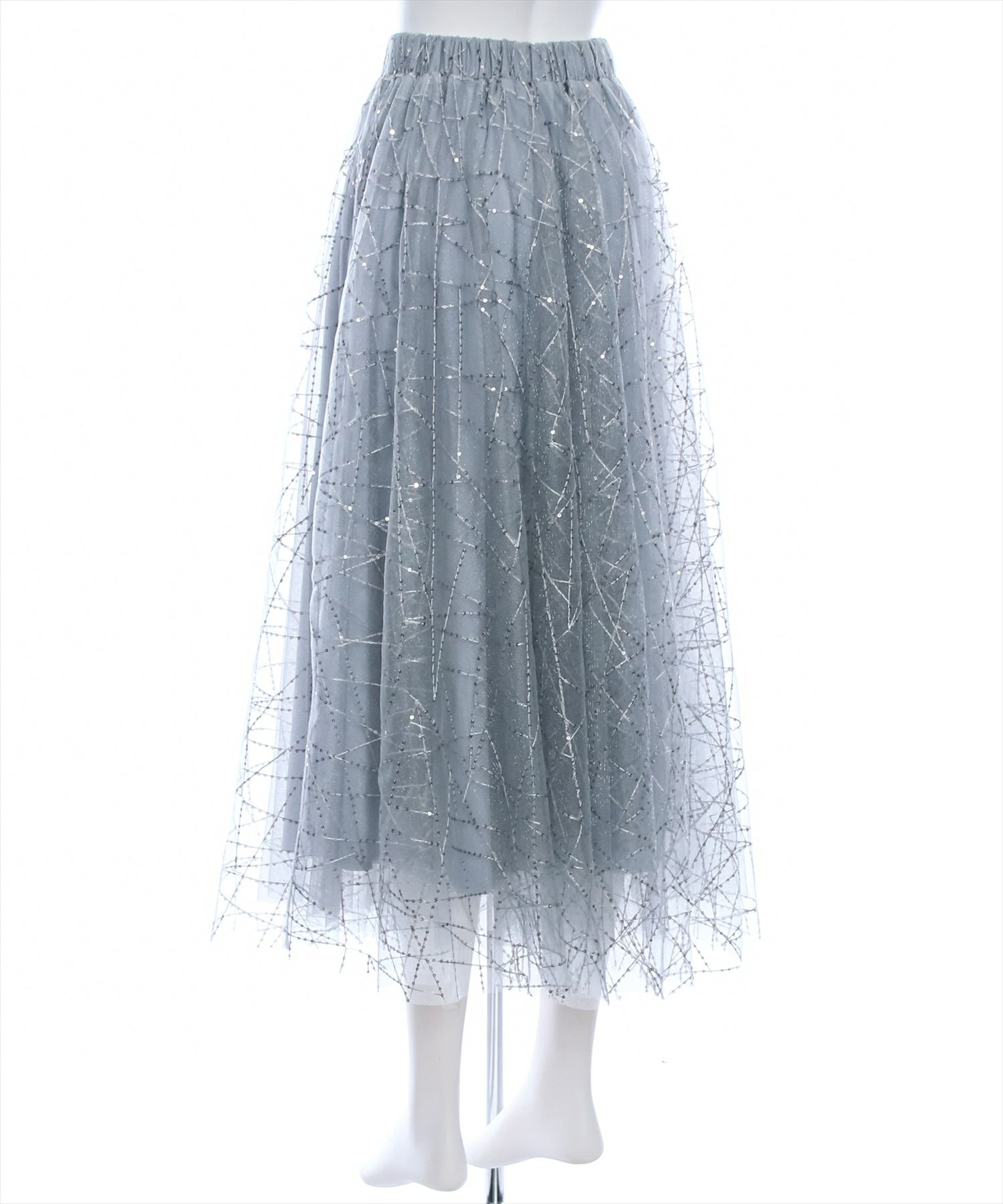 GUCCI スパンコール刺繍チュールスカート 764472ZAO39 5817 GUCCI《スパンコール刺繍 チュールスカート》オフホワイト 直営