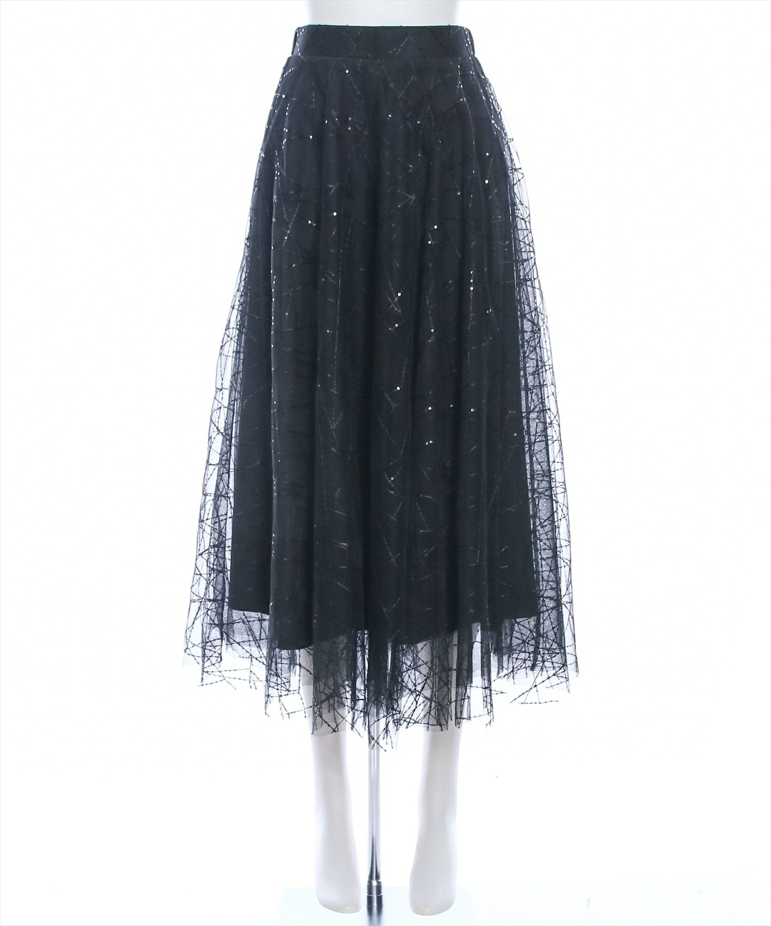 clear≪再入荷≫スパンコールチュールロングスカート[CL8309