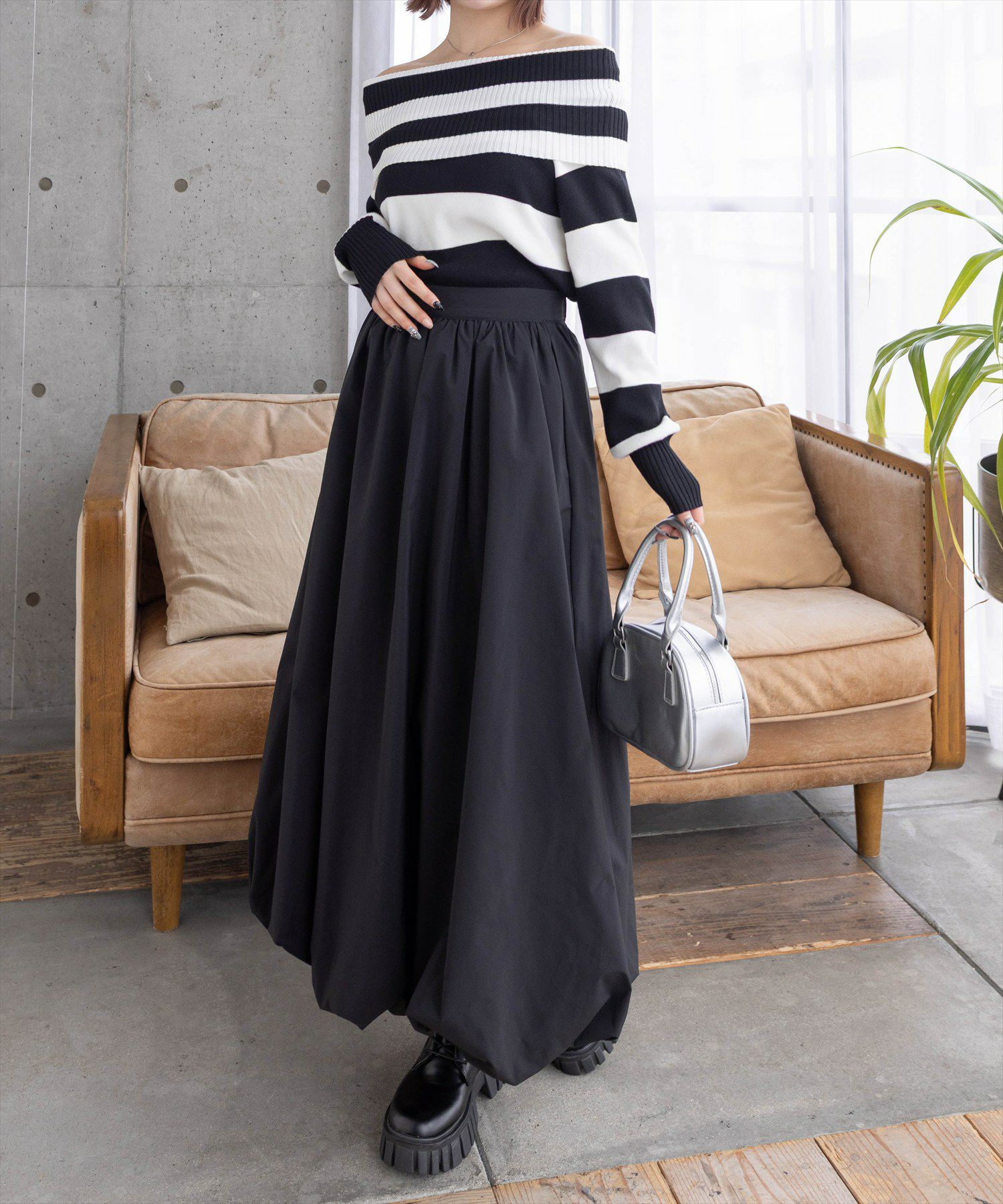 160cm/ブラック×ホワイト