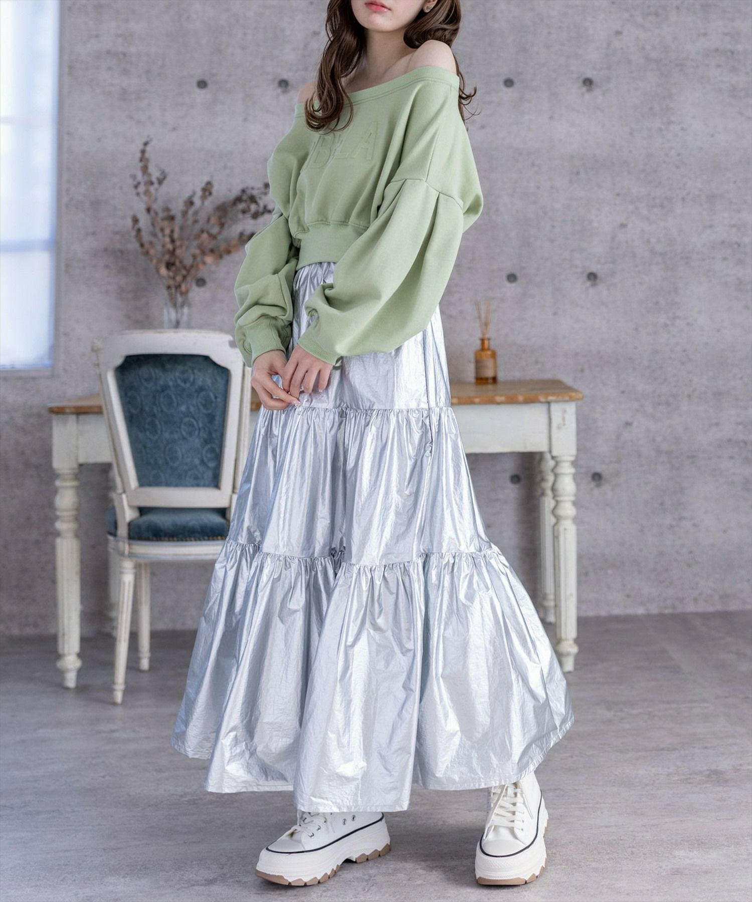 クレストブリッジチェックライトクロッシングツイルスカート
