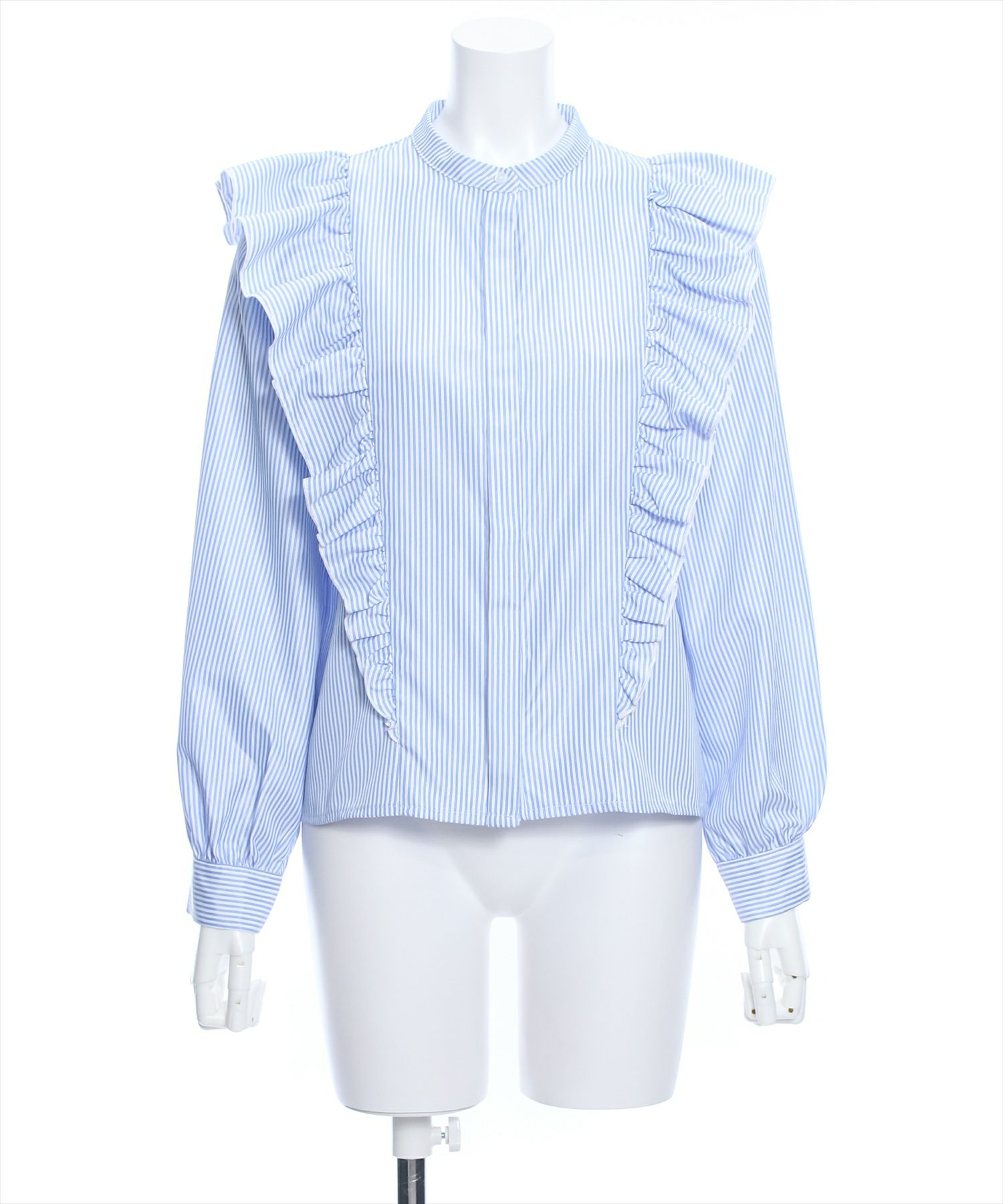 toujoursストライプ フリル 長袖シャツ clear フリルストライプ長袖シャツ[CL8205] | レディースファッション