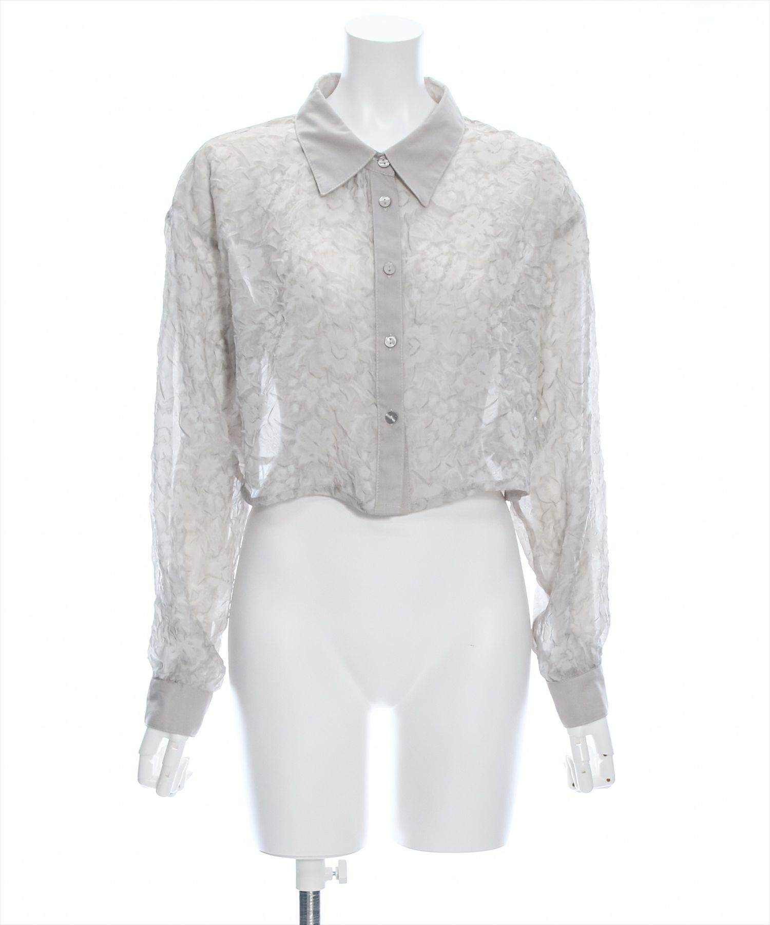 clear≪再入荷≫花柄シアーショート丈シャツ[CL8265