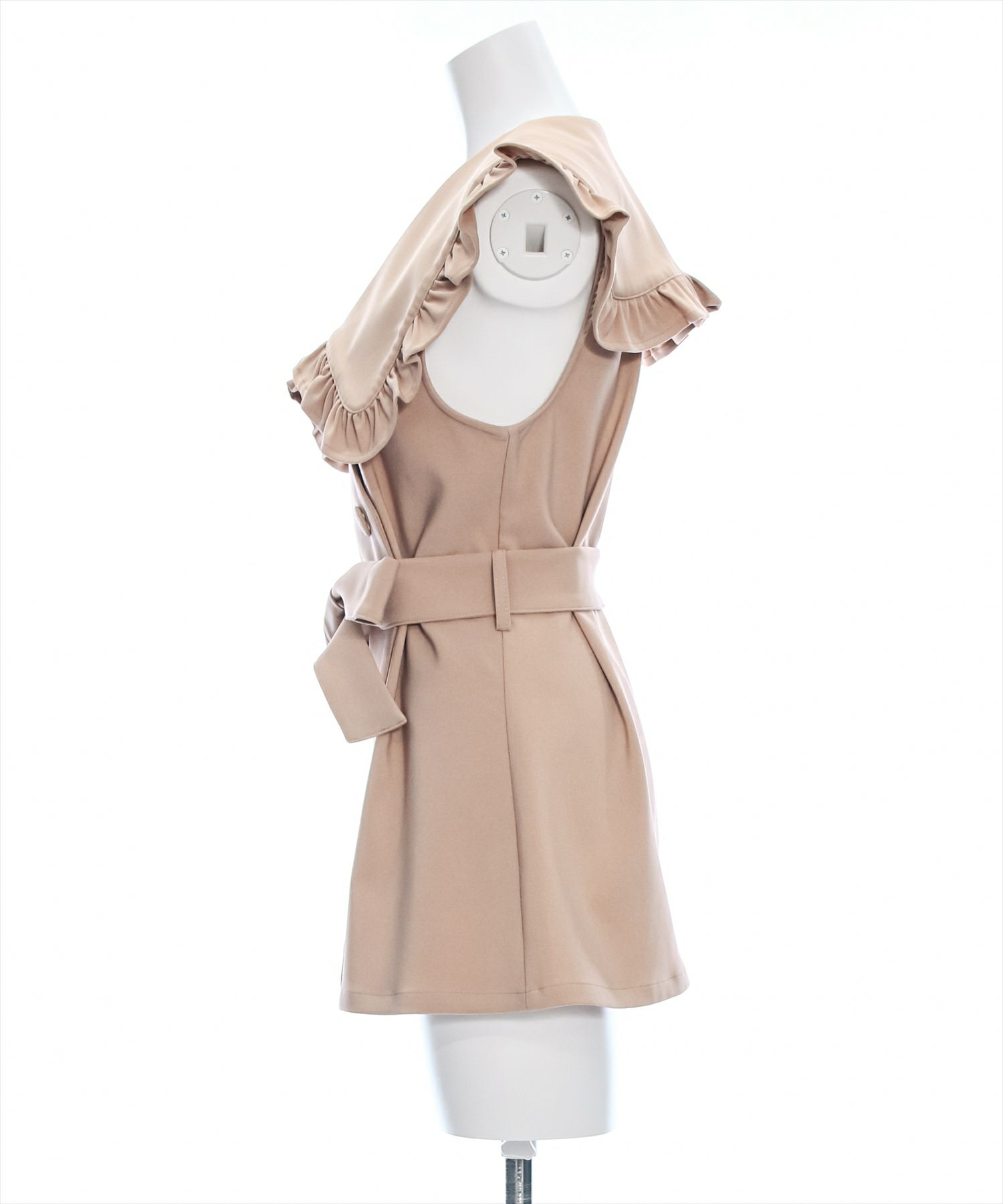 美品♡ella♡ビッグカラーツイードジレ ホワイト ツイードチェック柄襟付きジレ 通販【ニッセン】