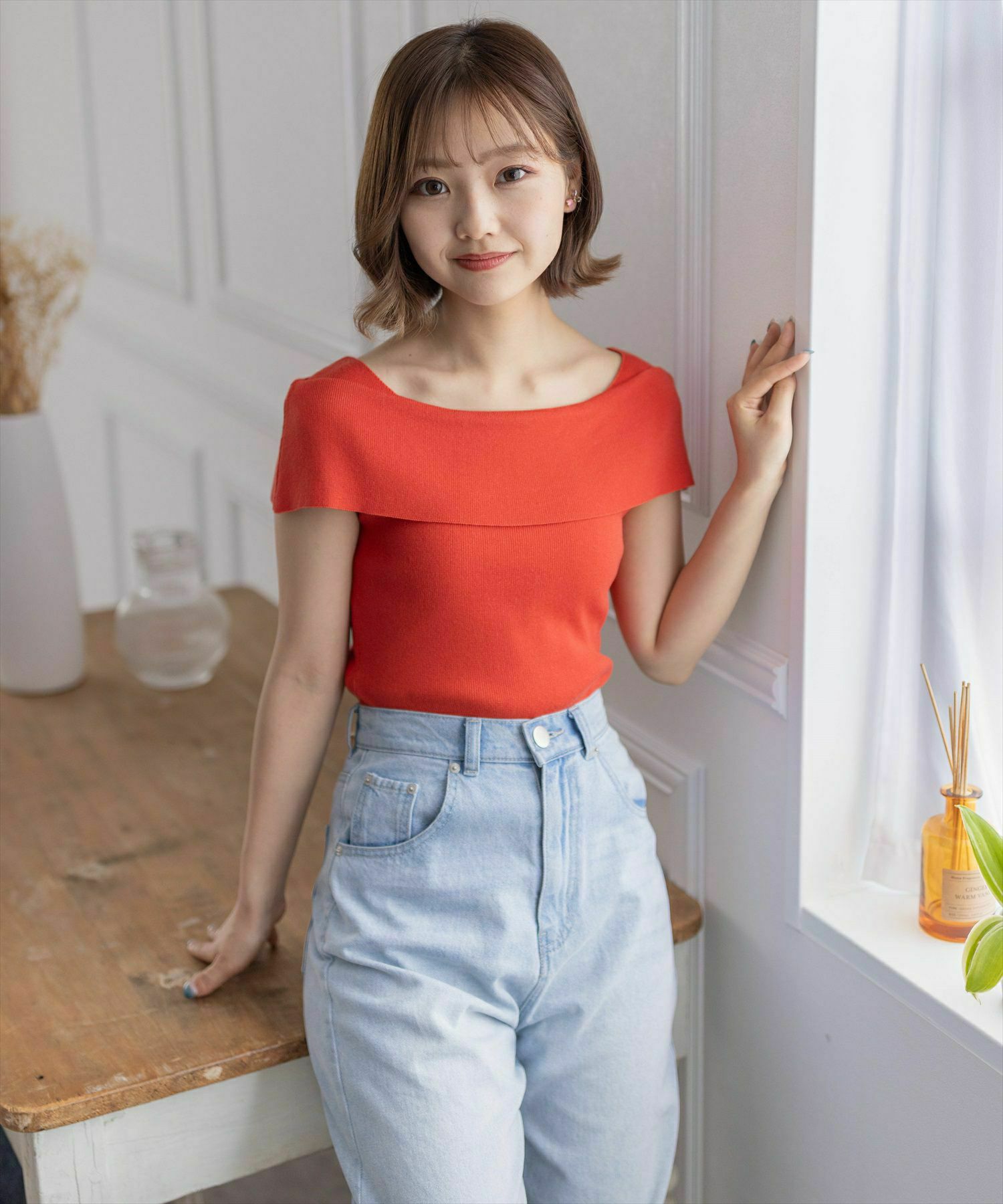 clear≪再入荷≫オフショルデザインニットトップス[CL8112