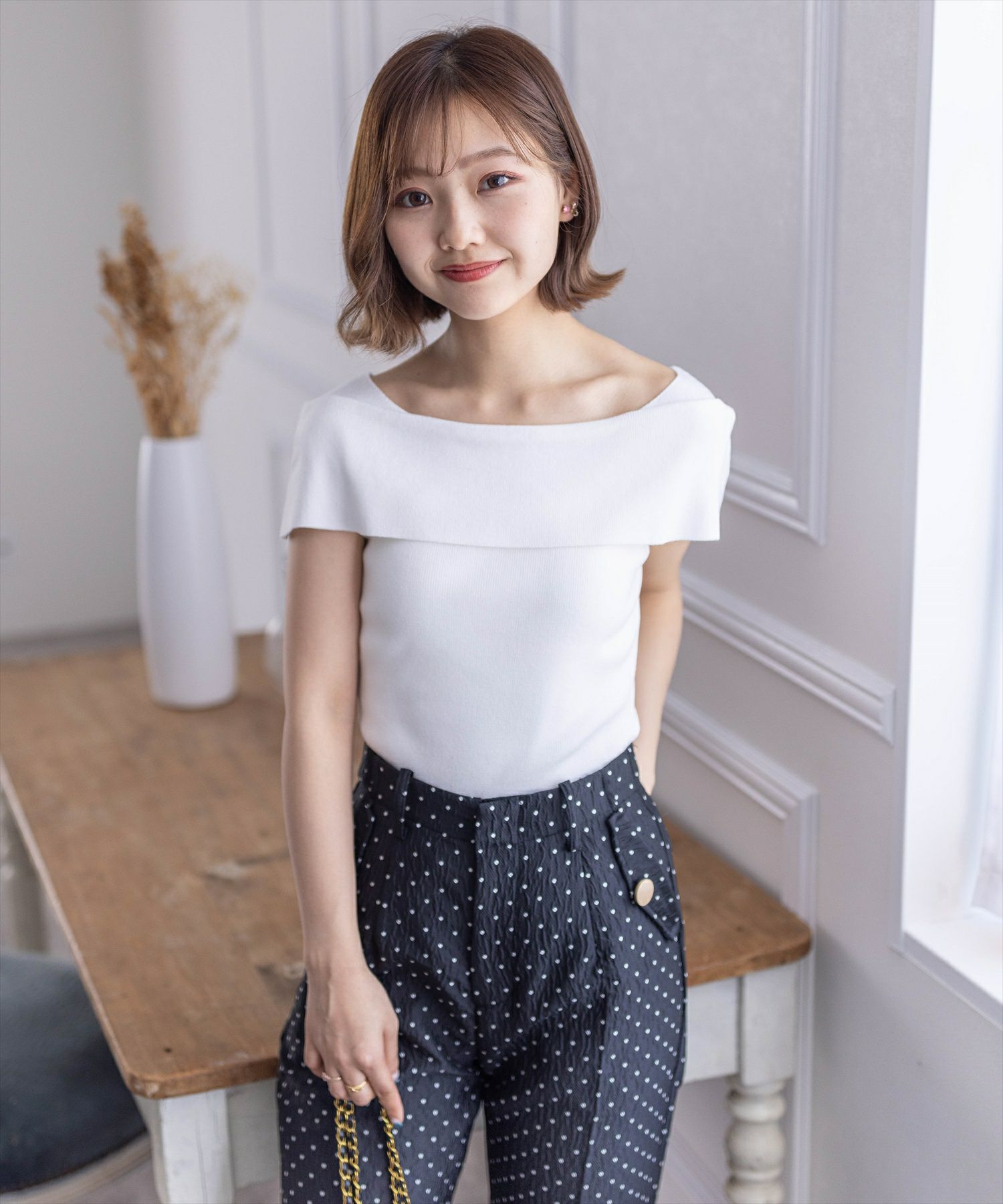 clear≪再入荷≫オフショルデザインニットトップス[CL8112
