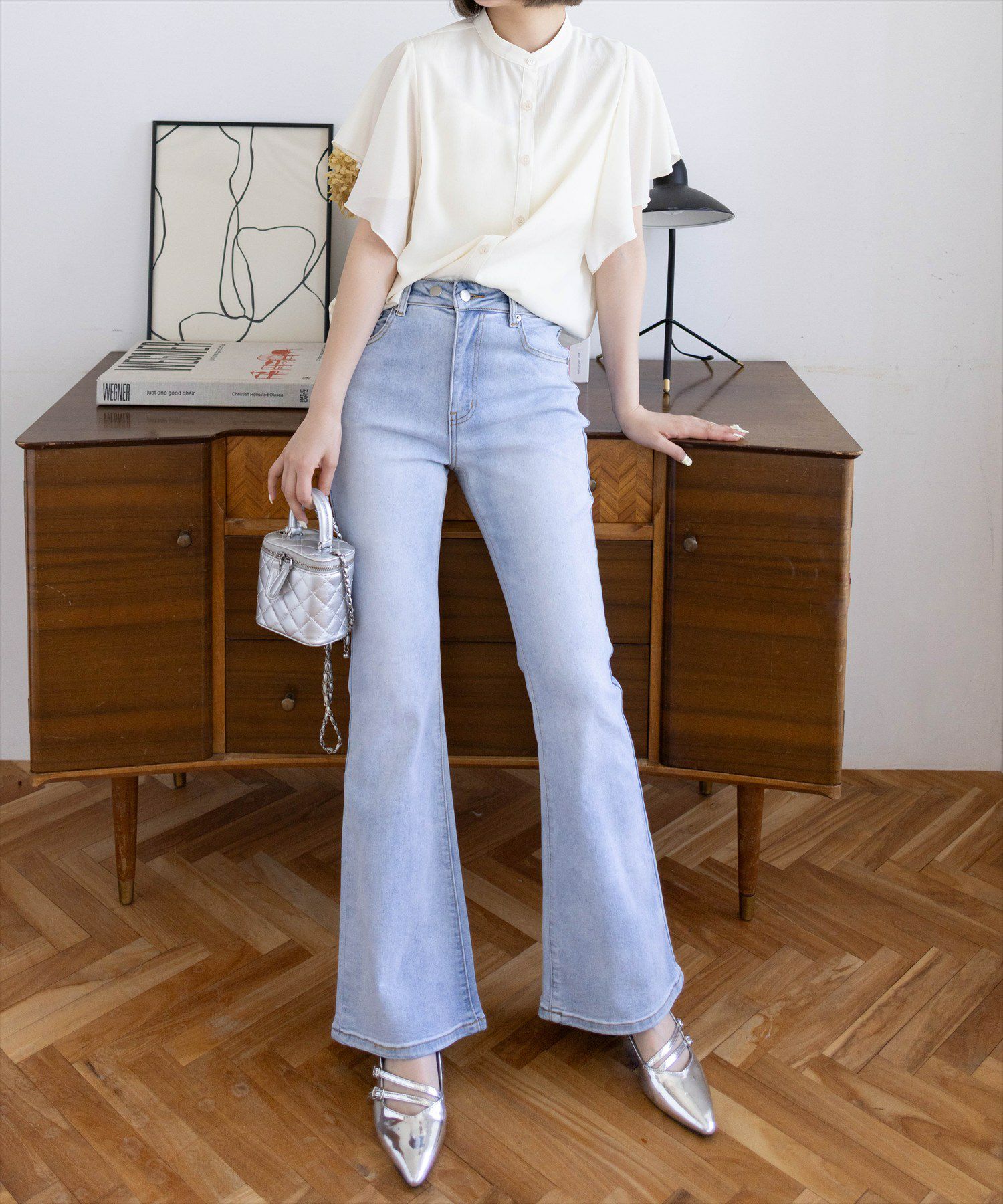 clear≪再入荷≫ミドルライズフレアデニムパンツ[CL8326