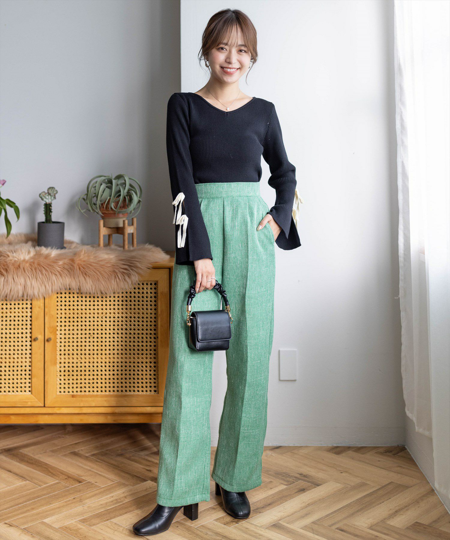 clearツイードストレートパンツ【STAY MOTION】[ST0204 clearツイードストレートパンツ【STAY MOTION】[ST0204