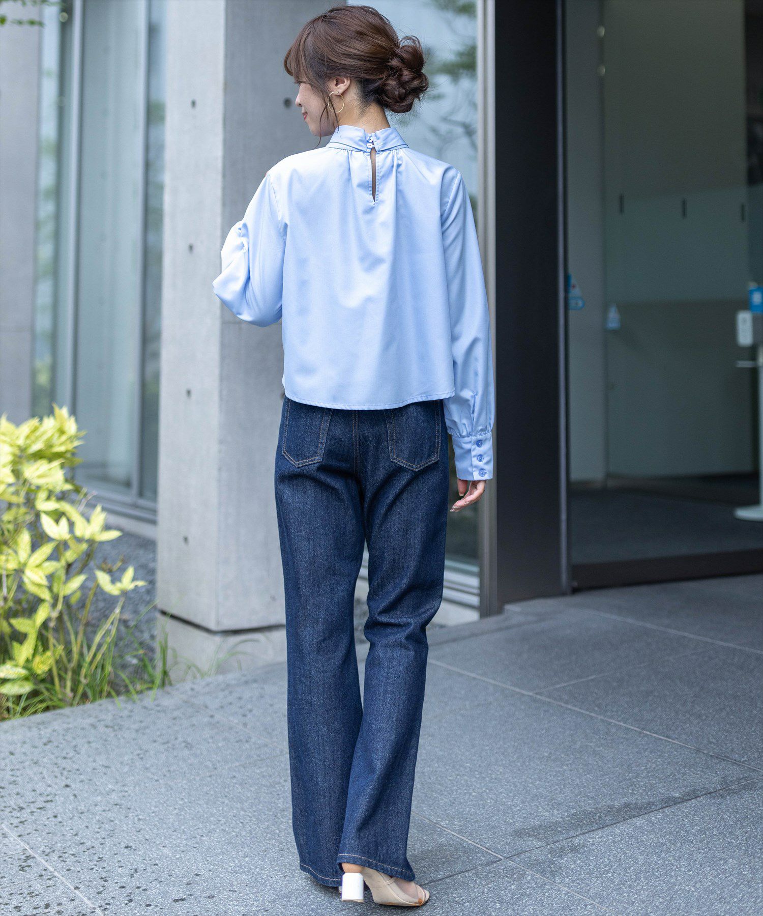 clearクロップド丈ボウタイブラウス【STAY MOTION】[ST0203