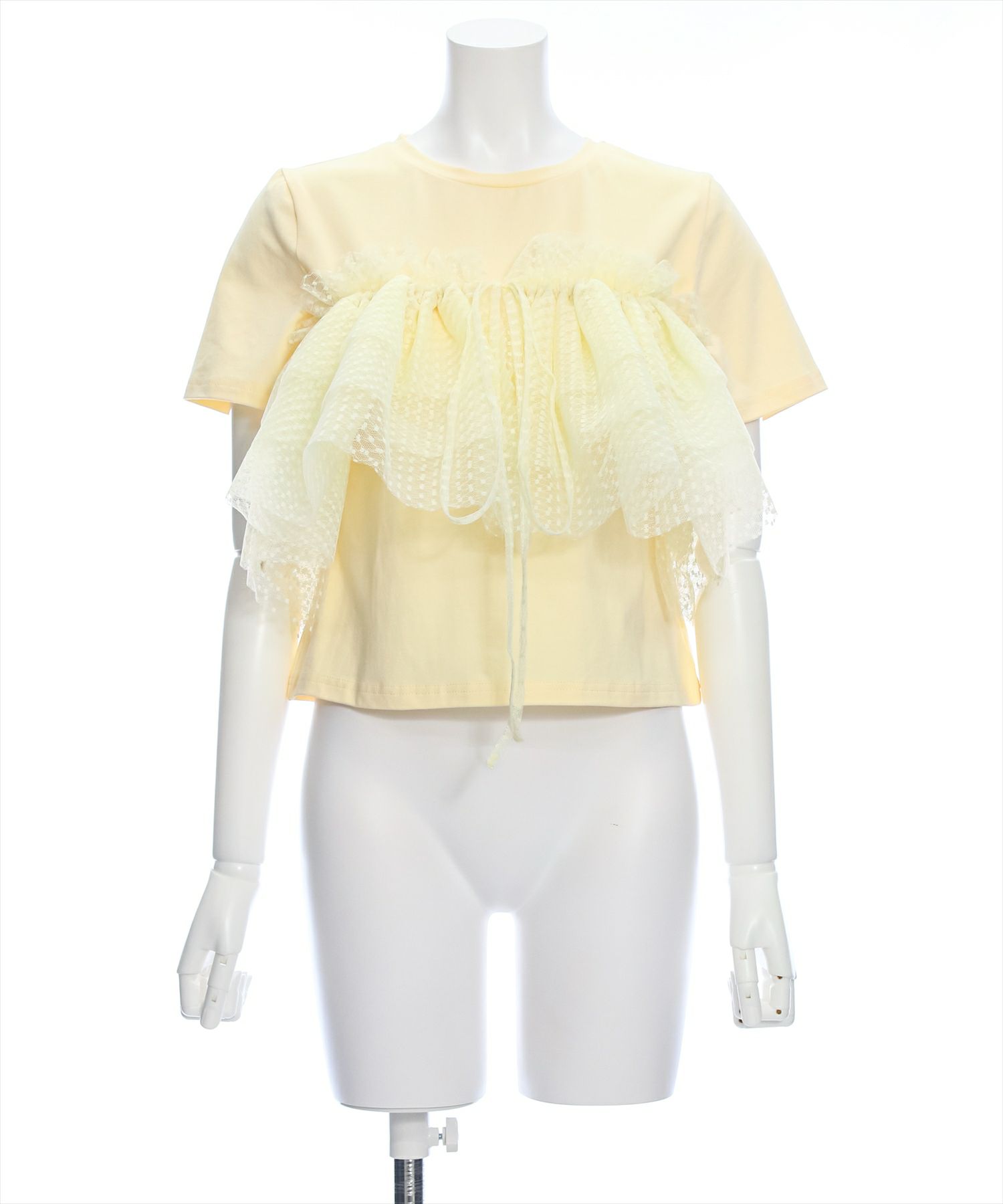 ホワイト チュール トップス tシャツ チュールフリルトップス レディース : ZOZOTOWN Yahoo