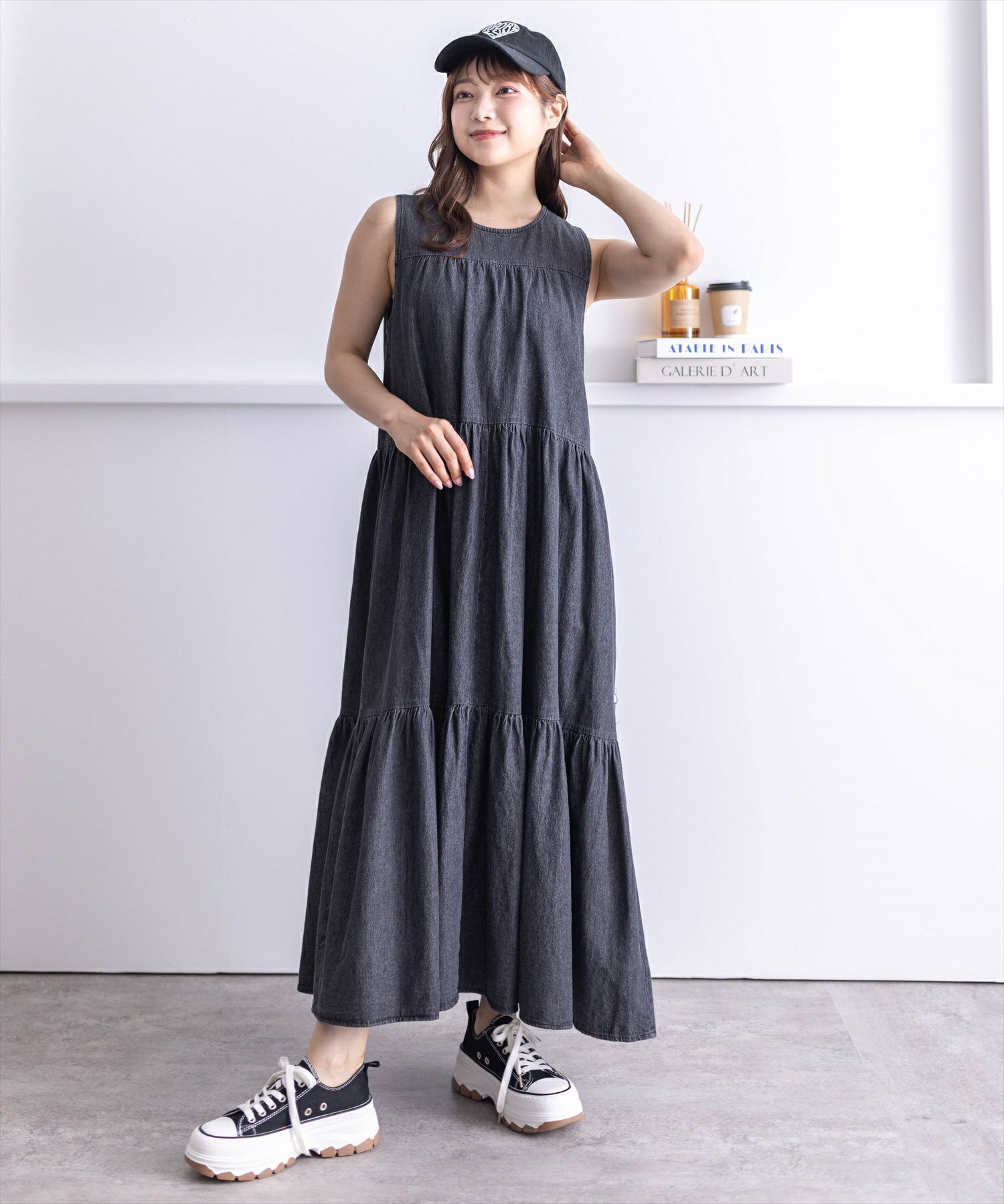 clear デニムティアードワンピース[CL8692] | レディース