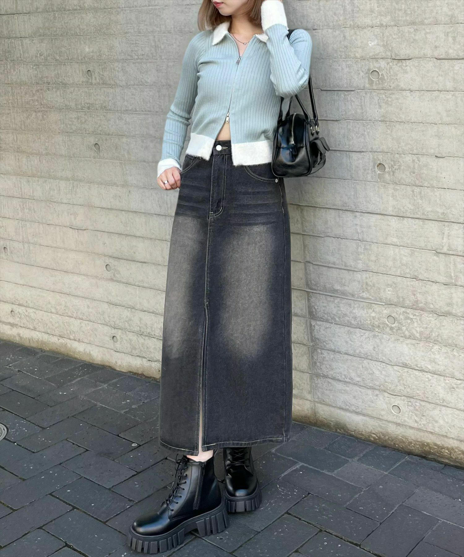 clear≪再入荷≫スリット入りデニムスカート[CL8714
