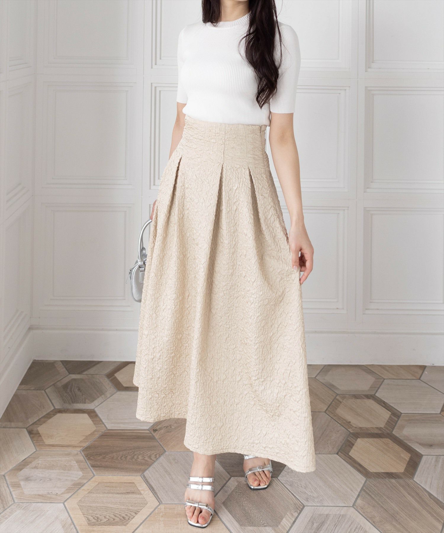 165㎝/アイボリー F着用