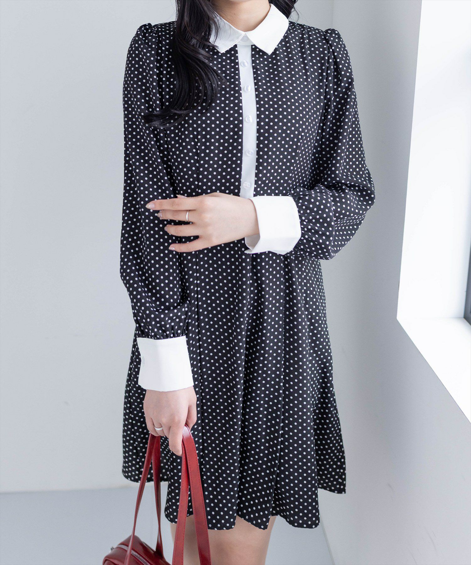 clear 配色ドットAラインワンピース[CL8696] | レディース