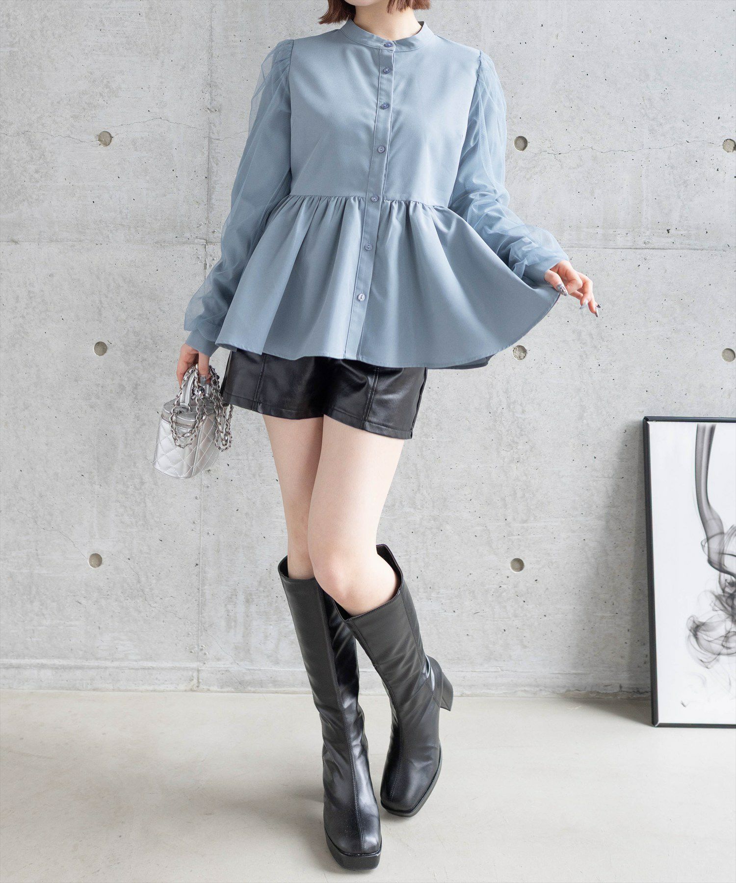 160cm/ブルーグレー