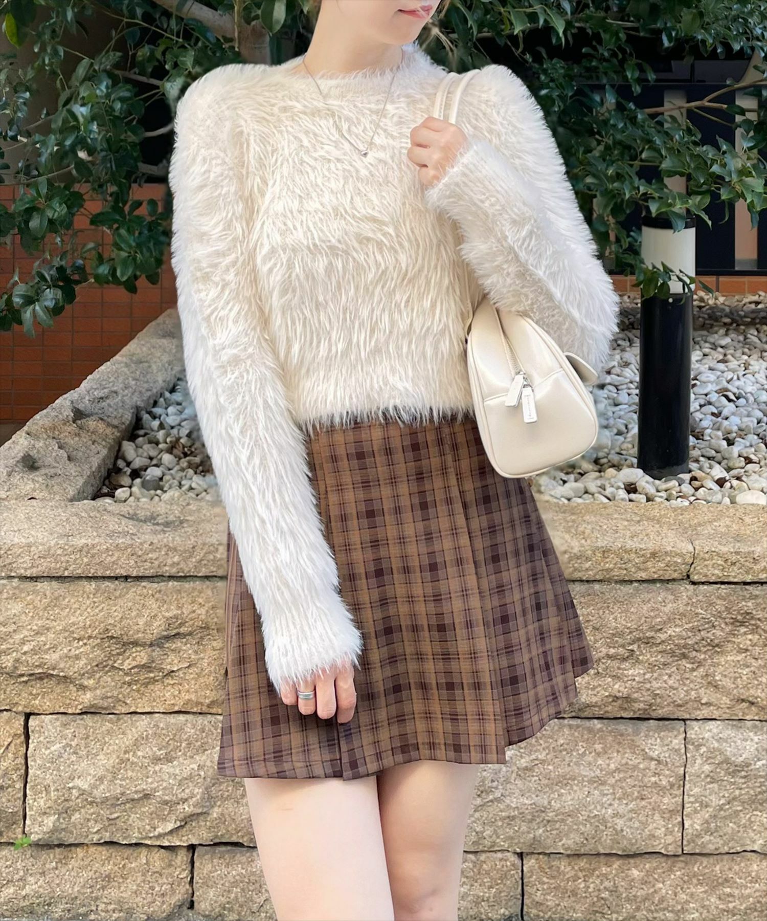 clear≪再入荷≫インパン付きボックスプリーツミニスカート