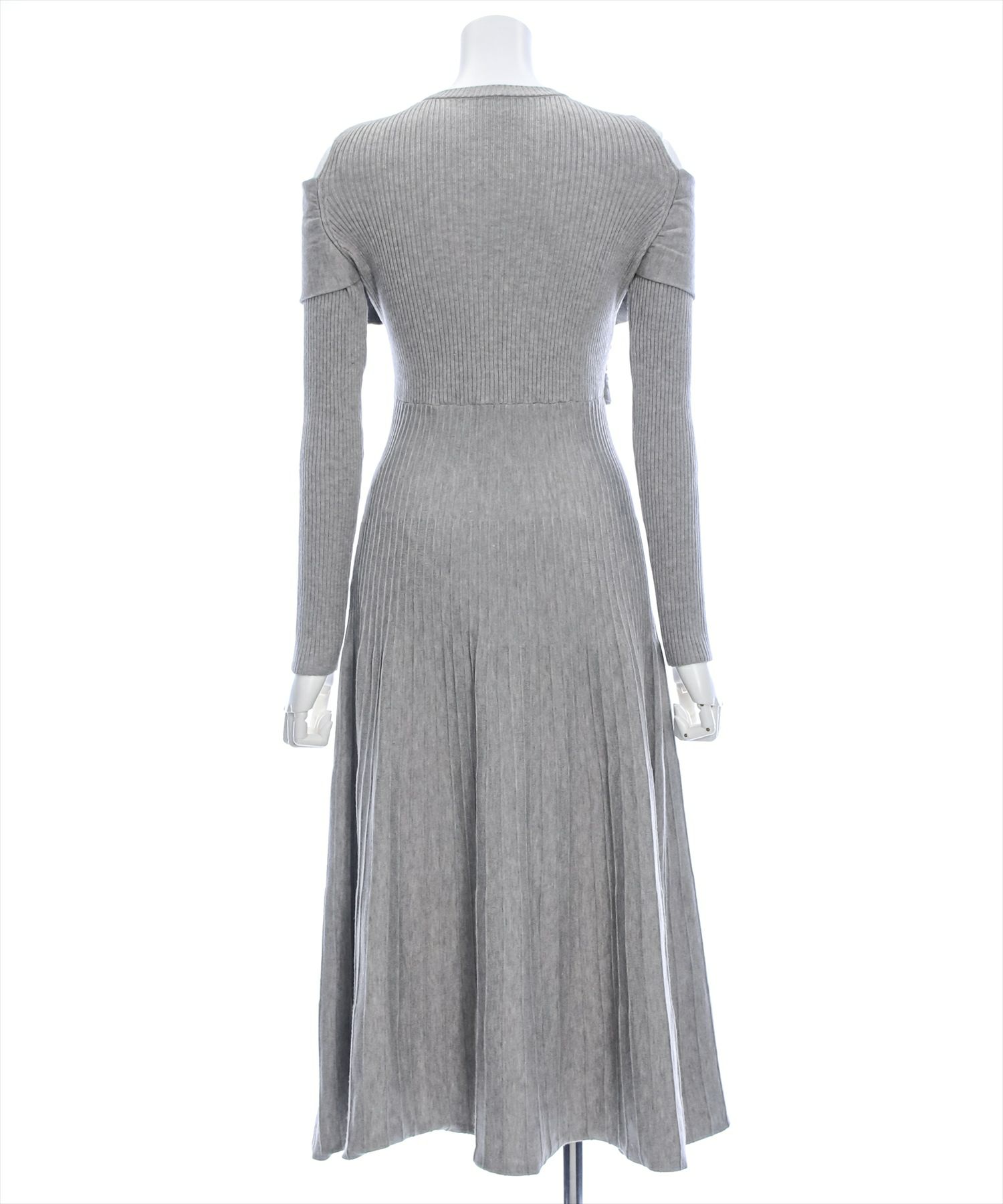 clear≪再入荷≫オープンショルダーフレアロングニット