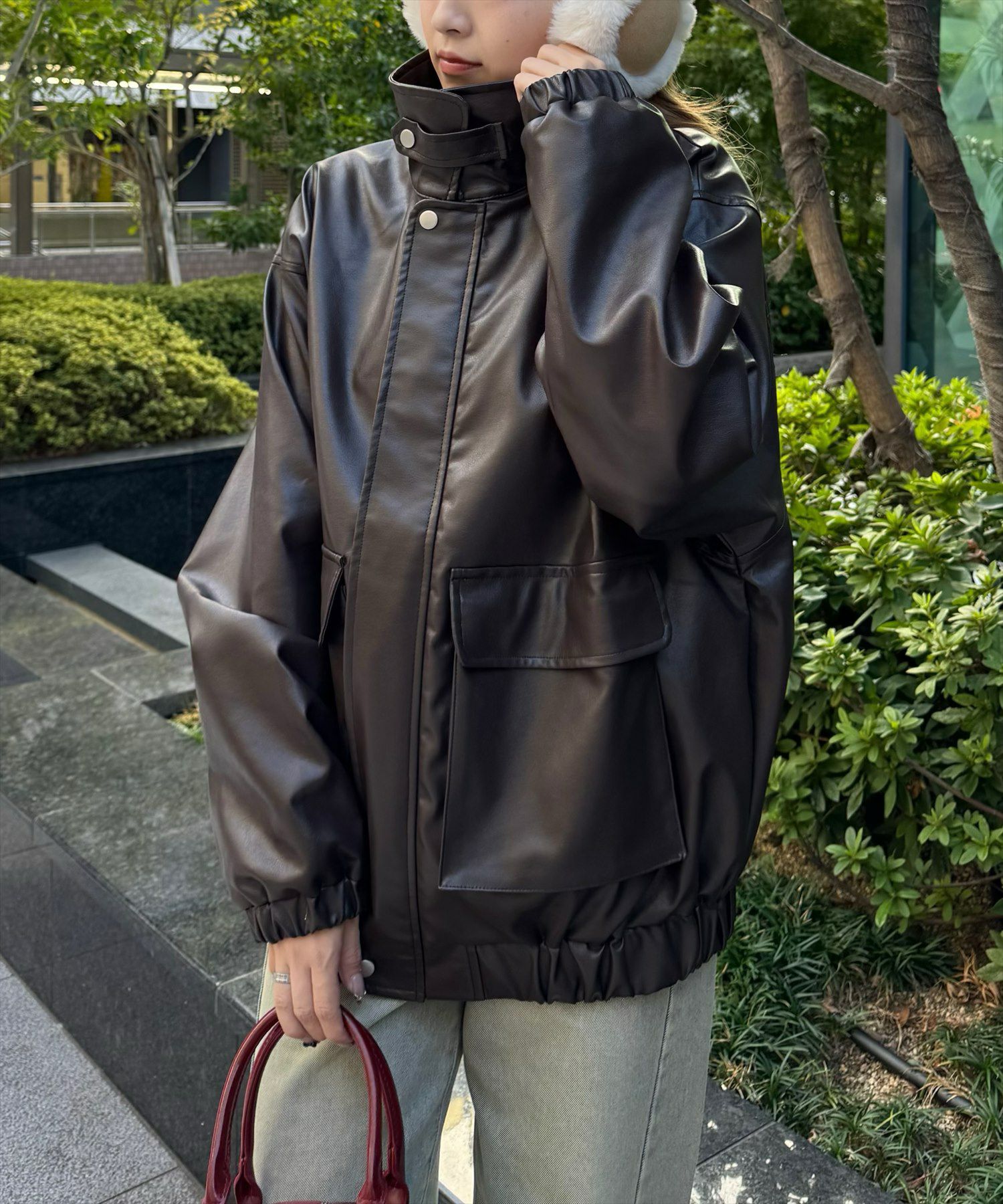 clear≪再入荷≫レザーロング丈ブルゾン[CL8910] | レディース  