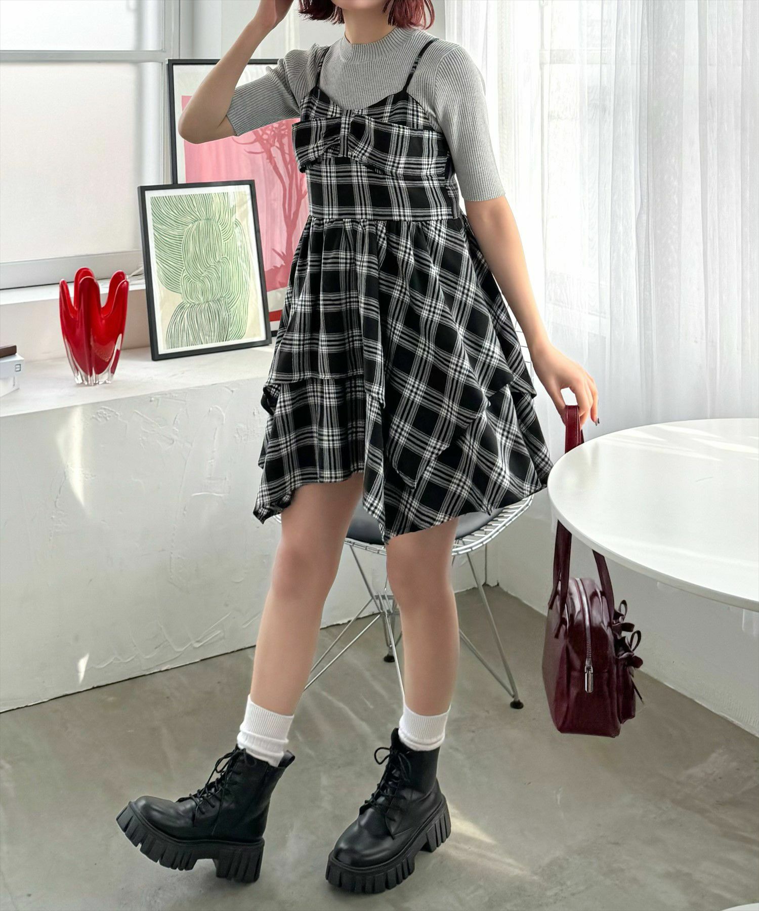 新品未使用 MARNI チェック柄キャミワンピース - メルカリ