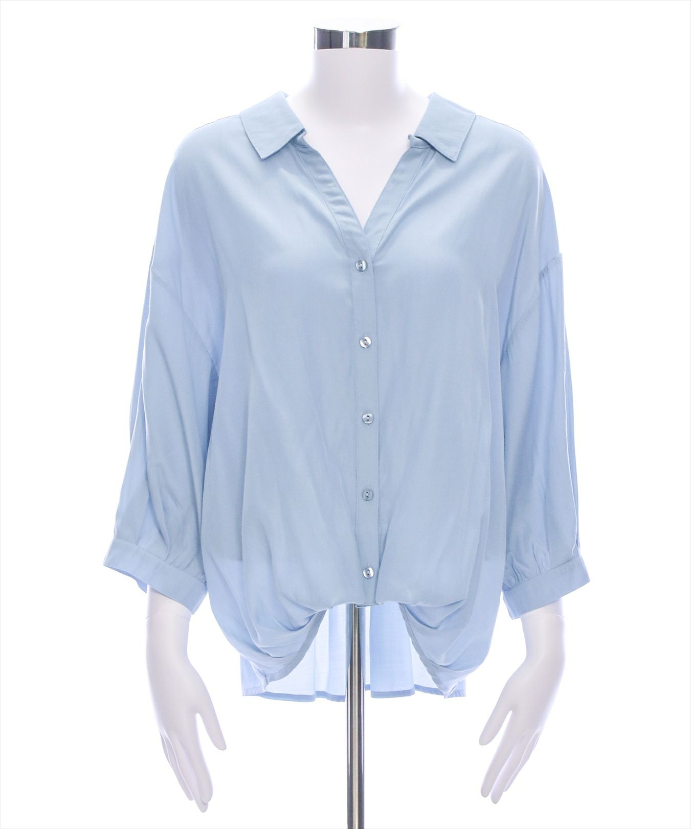Chez Noa専用 CLEAR BASIC≪SS新作≫バックスピンドル裾タック七分袖ブラウス