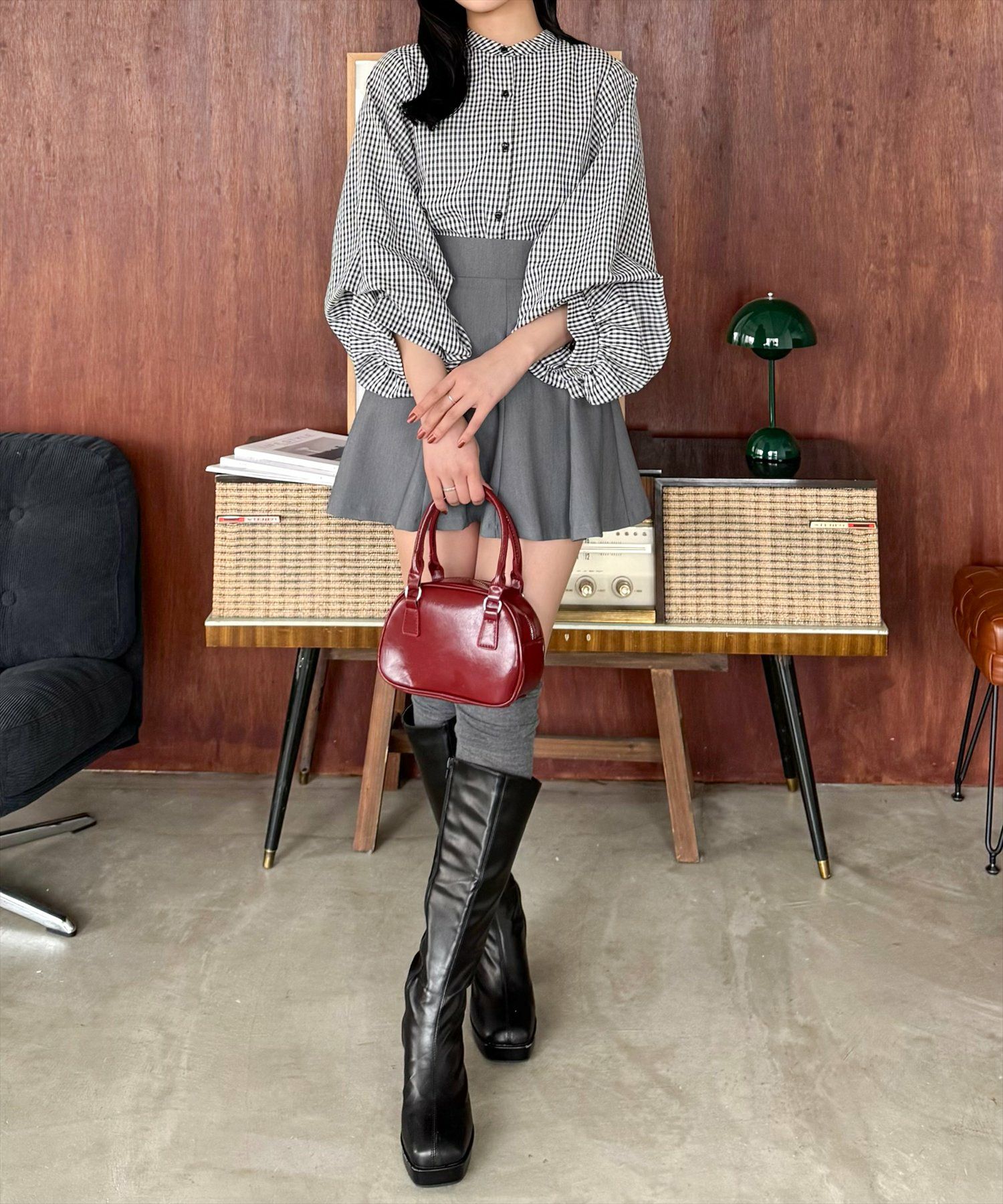 162㎝/ブラック×チェック