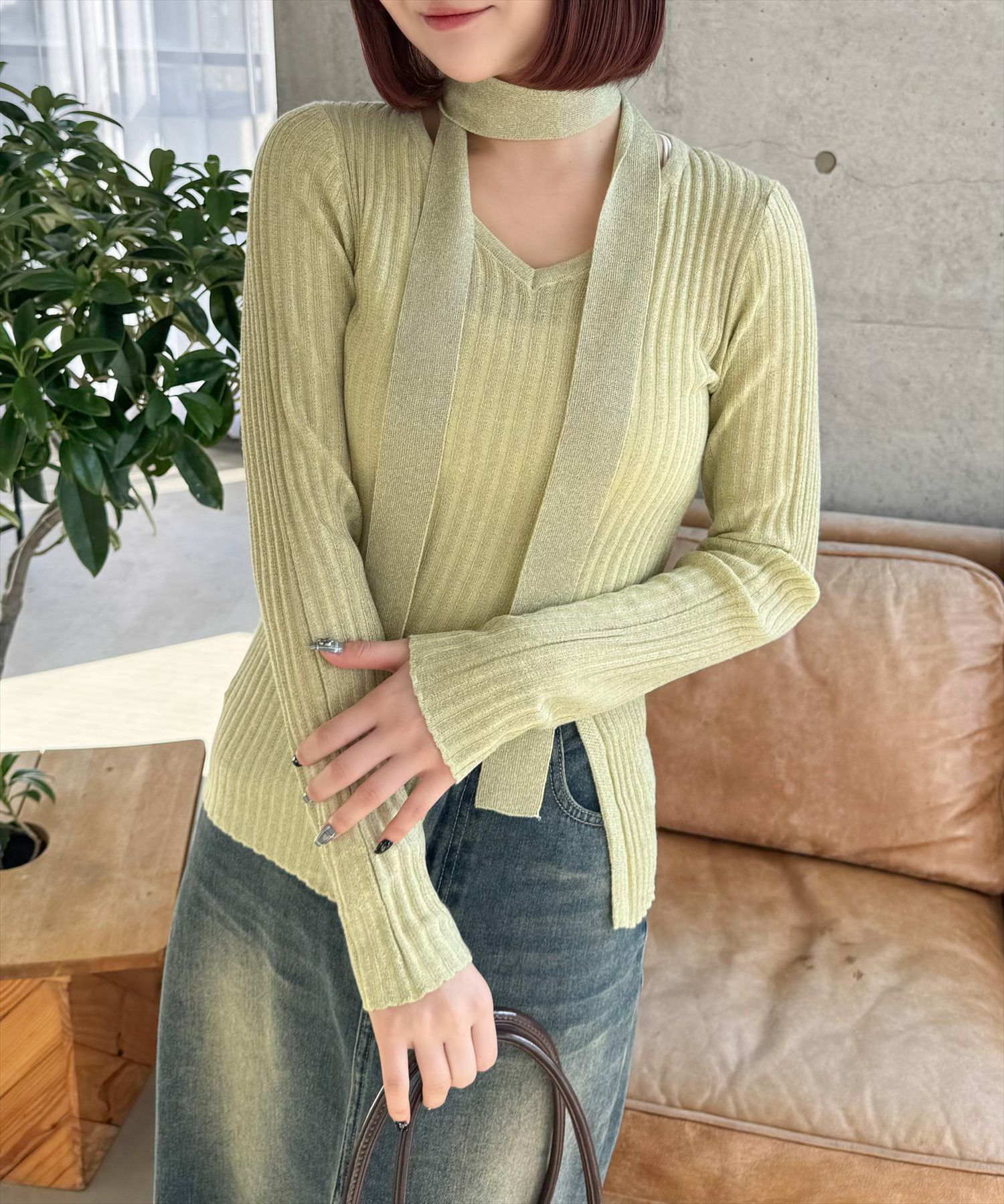 clear≪再入荷≫ベルト付きファーデザインダブルミディアム丈