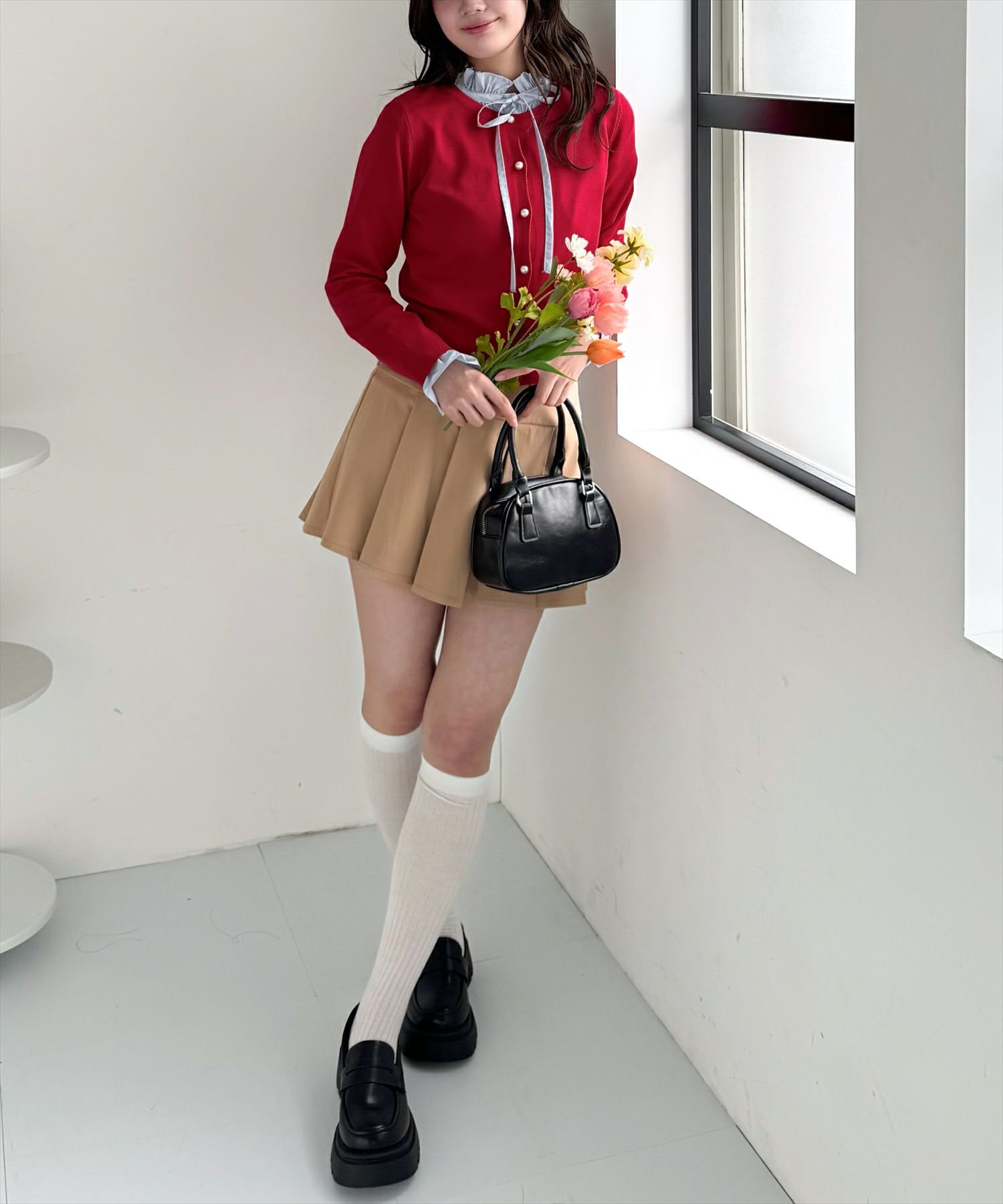 CLEAR BASIC≪SS新作≫パールボタン長袖ニットカーディガン CLEAR BASIC≪SS新作≫パールボタン長袖ニットカーディガン