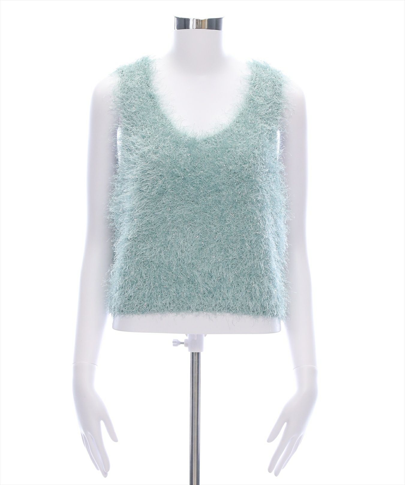 CALMER / カルメール 23SS 23080256504010 SILVER ラメ ニットベスト CALMER】23080256504010 SILVER ラメニットベスト ベスト/ジレ