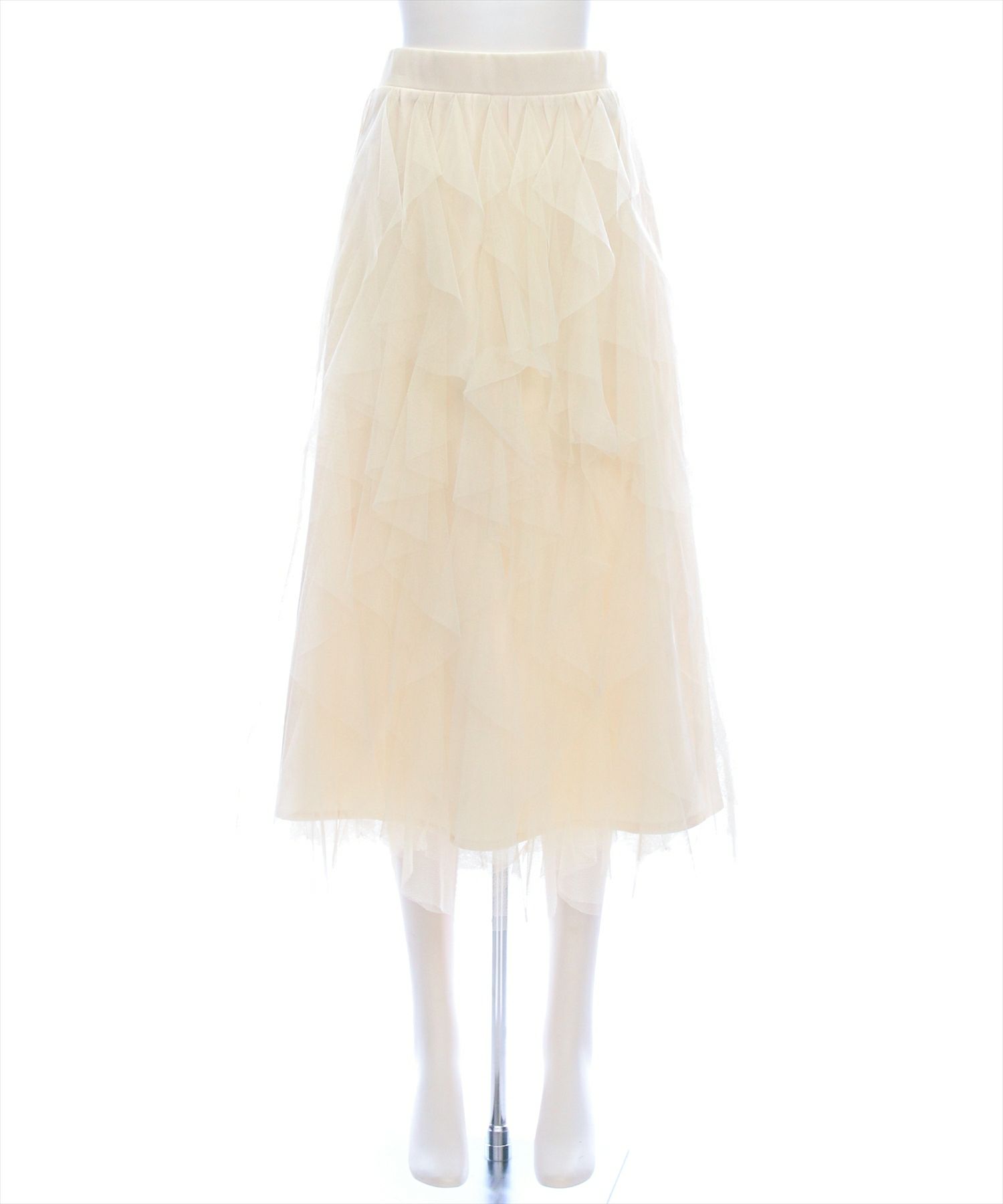 ブラックチュールフリルロングスカート HER.(ハー)｜チュールフリルスカート/ブラック の通販｜ELLESHOP