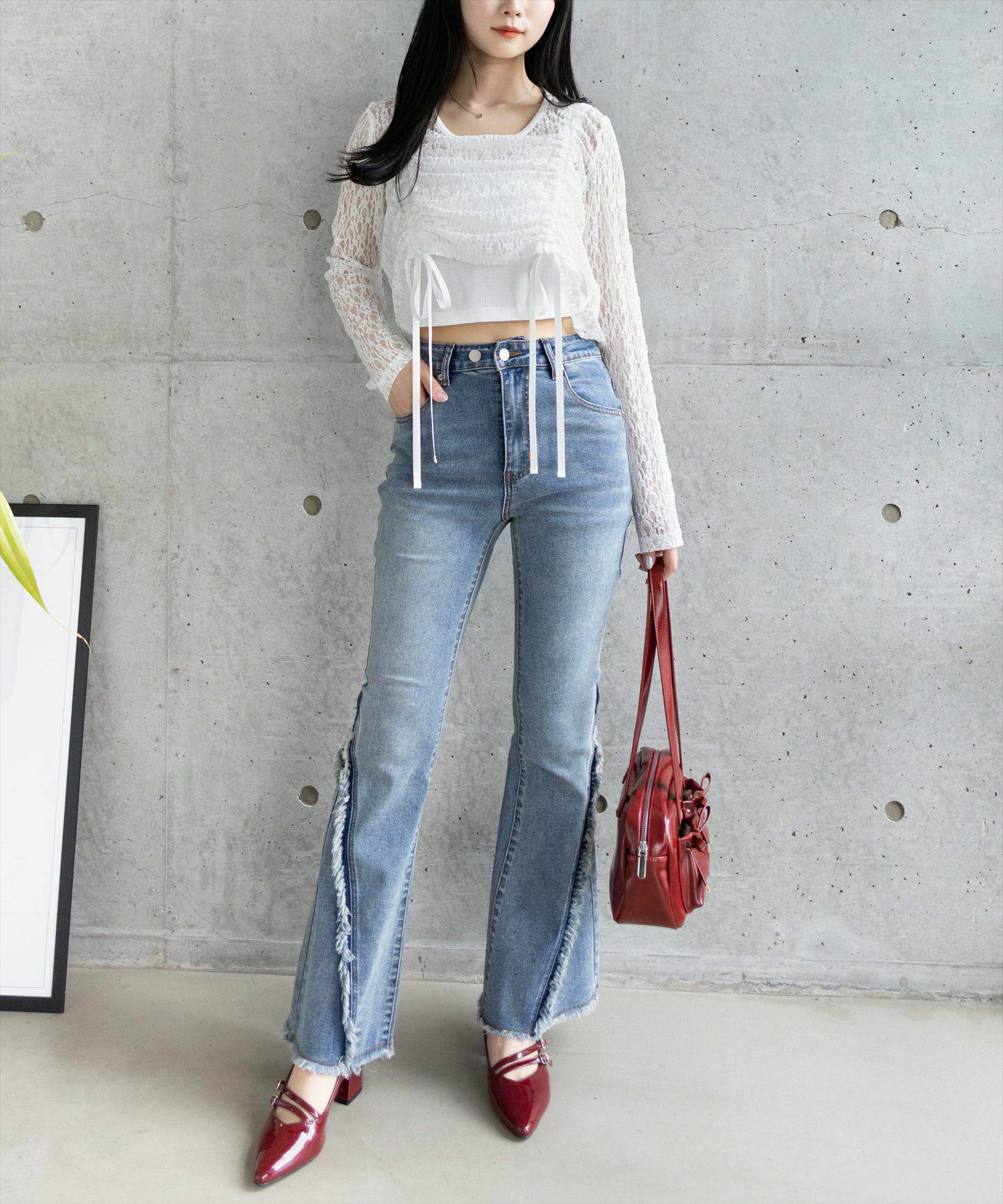 162㎝/ブルー S着用