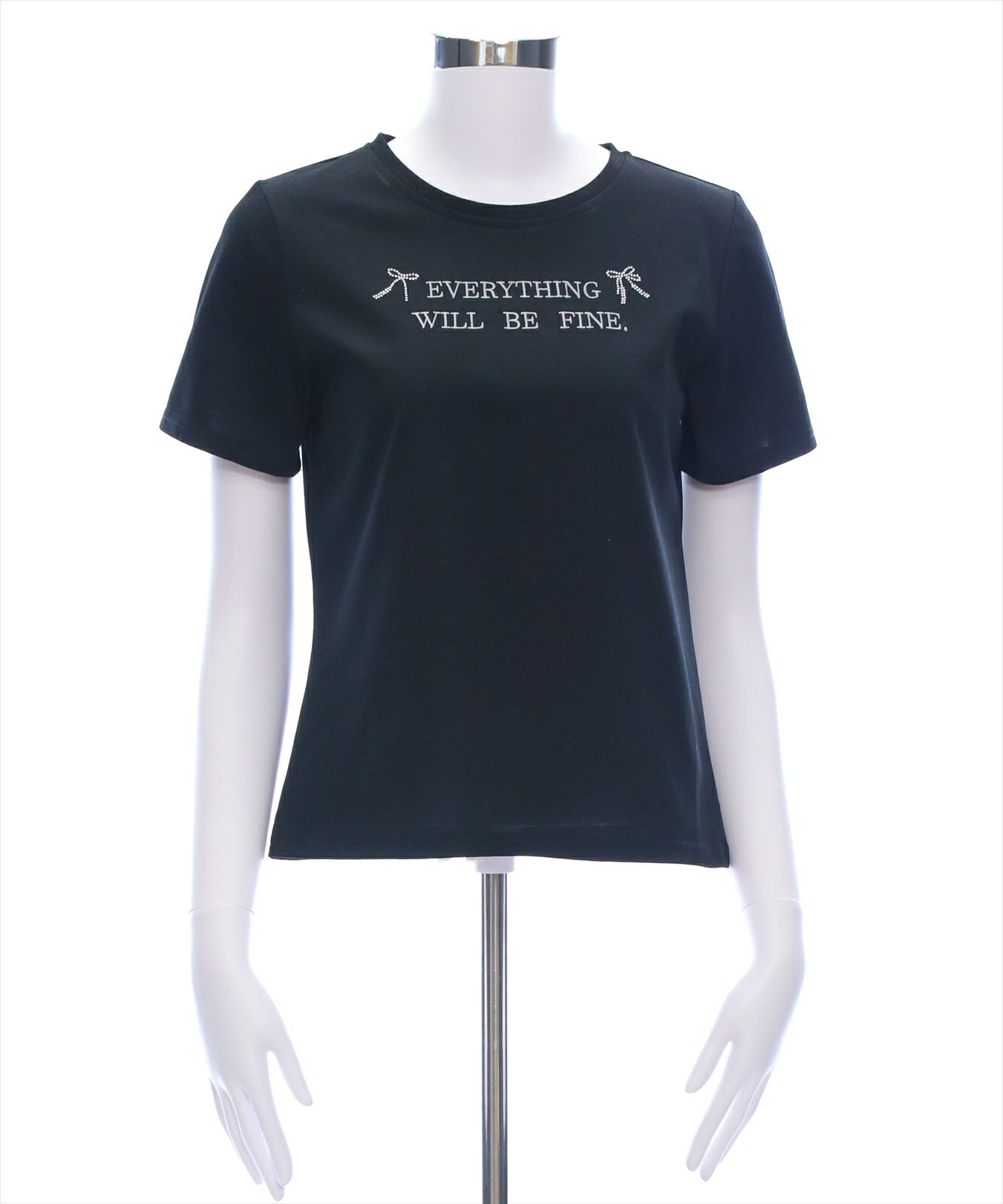 clear≪WEB先行販売/SS新作≫ラインストーンリボンロゴTシャツ
