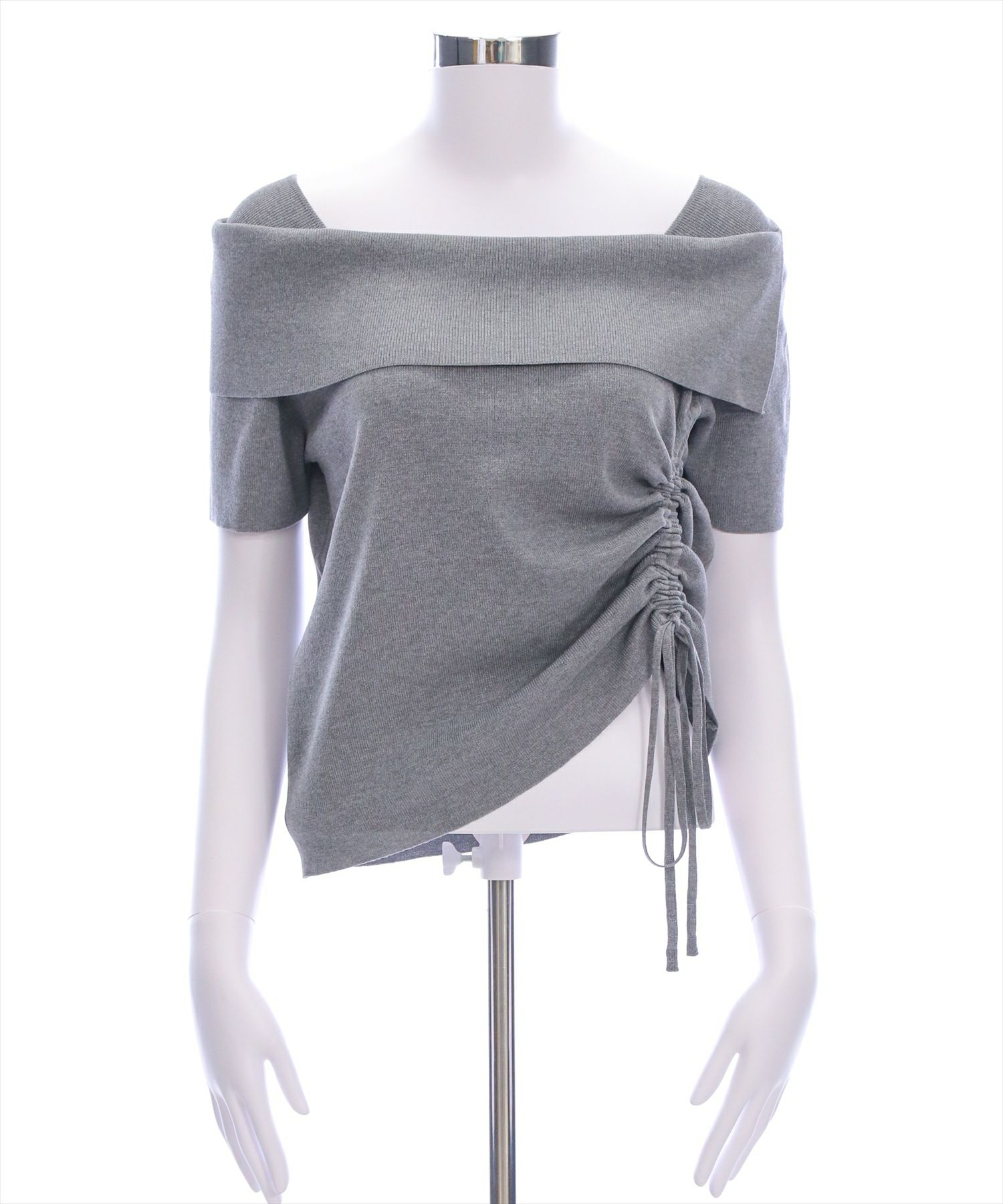 ★美品★Rene★フード付 半袖 ニット トップス★34★水色★ ☆美品☆Rene☆フード付 半袖 ニット トップス☆34☆水色☆安く 買う