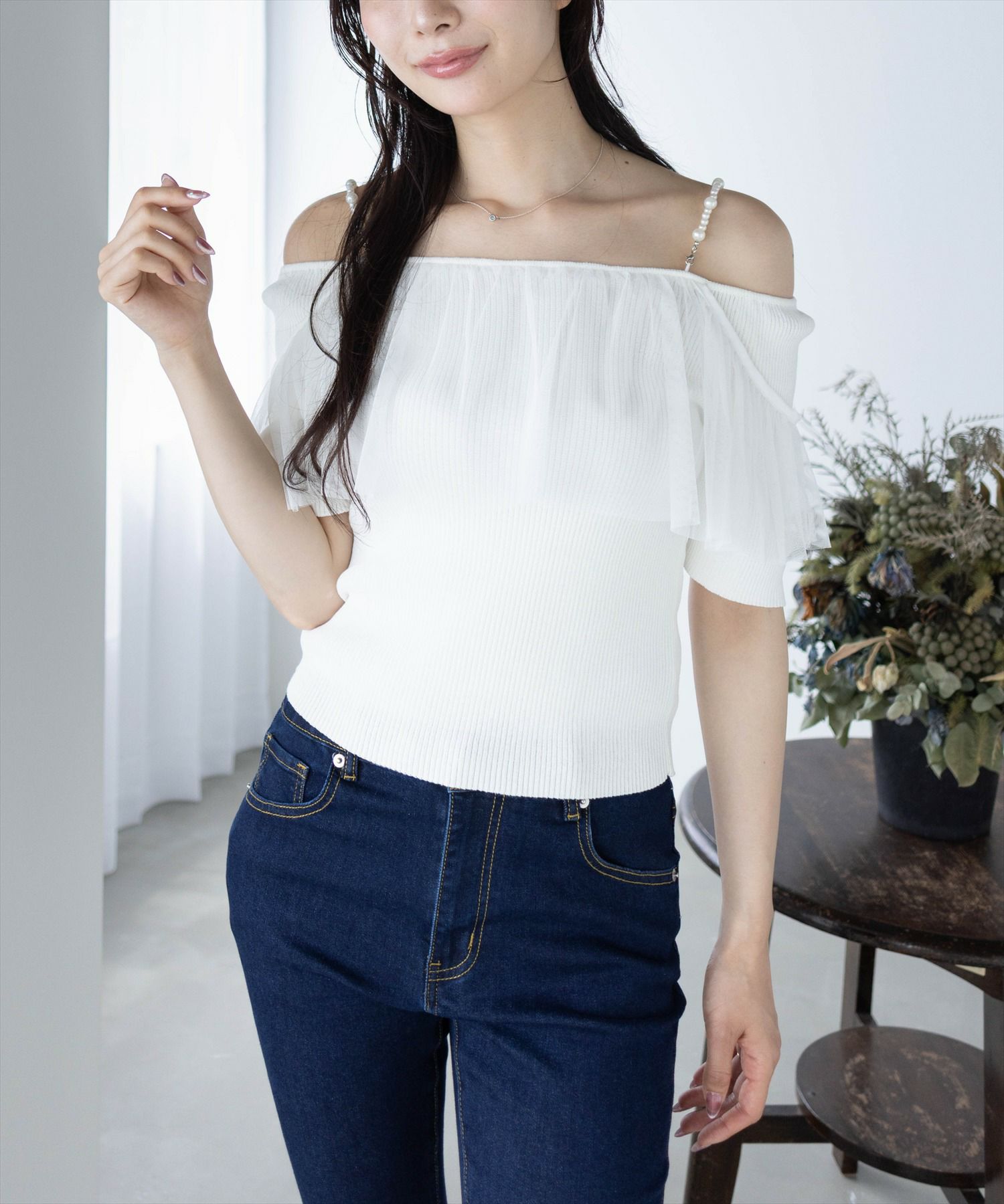 one after another NICE CLAUP｜2WAYチュールトップス | Rakuten