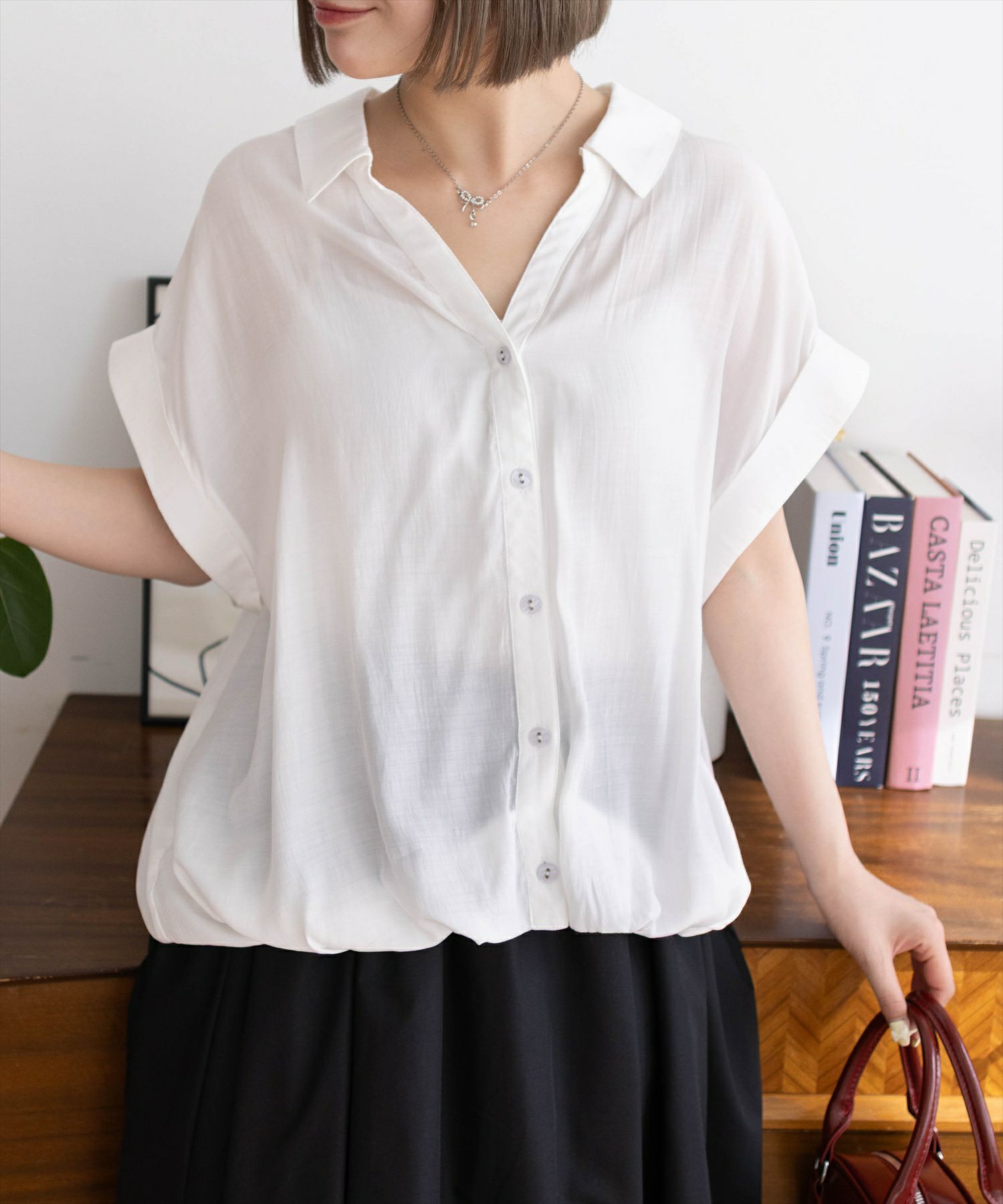 CLEAR BASIC≪WEB先行販売/SS新作≫バックスピンドル裾タック