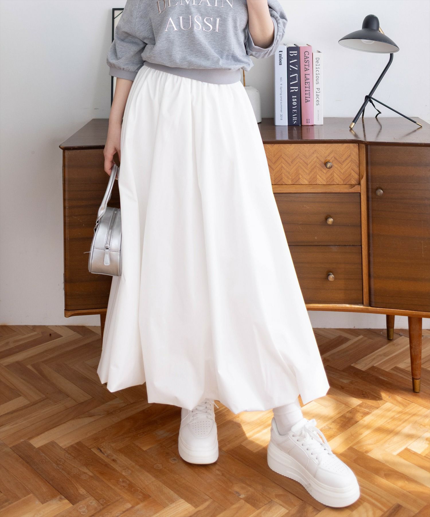 【通販 人気】 CLEAR BASIC≪WEB先行販売/SS新作≫コットンバルーンロング スカート