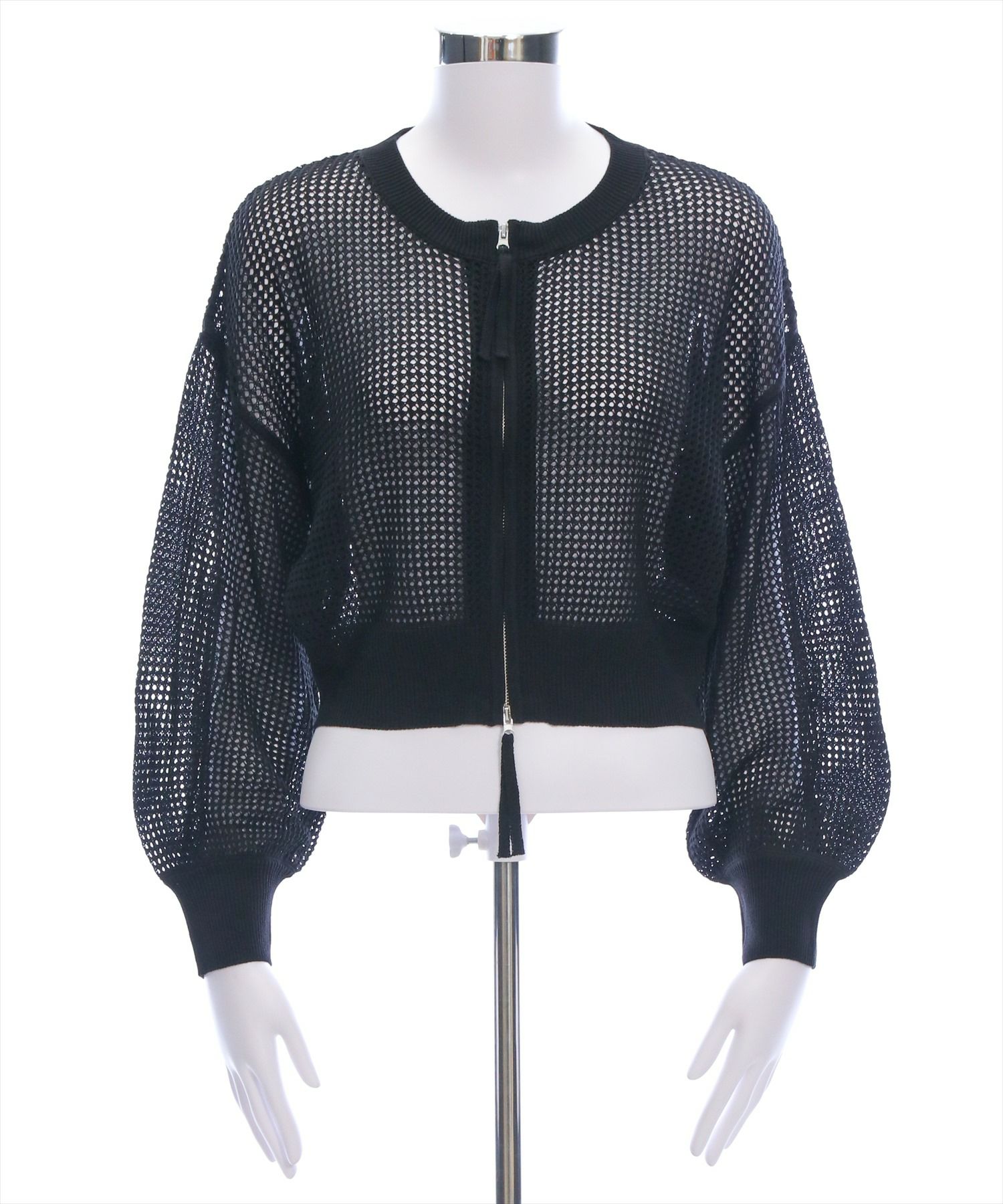 CLEAR BASIC≪WEB先行販売/SS新作≫ダブルジップメッシュニット
