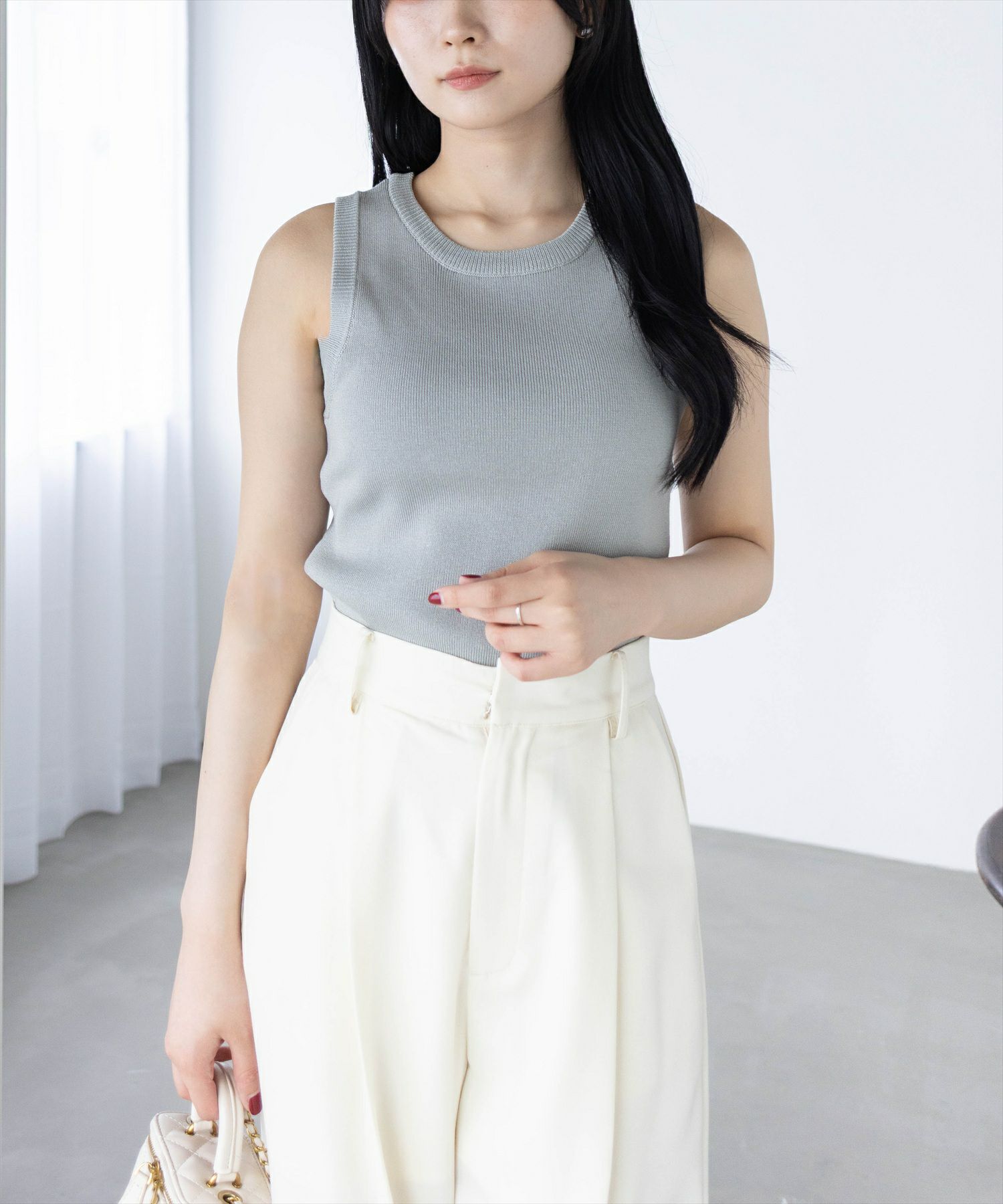 入手困難 SeaRoomlynn スカラップアメスリKnitトップス ホワイト 入手困難 SeaRoomlynn スカラップアメスリKnitトップス ホワイト