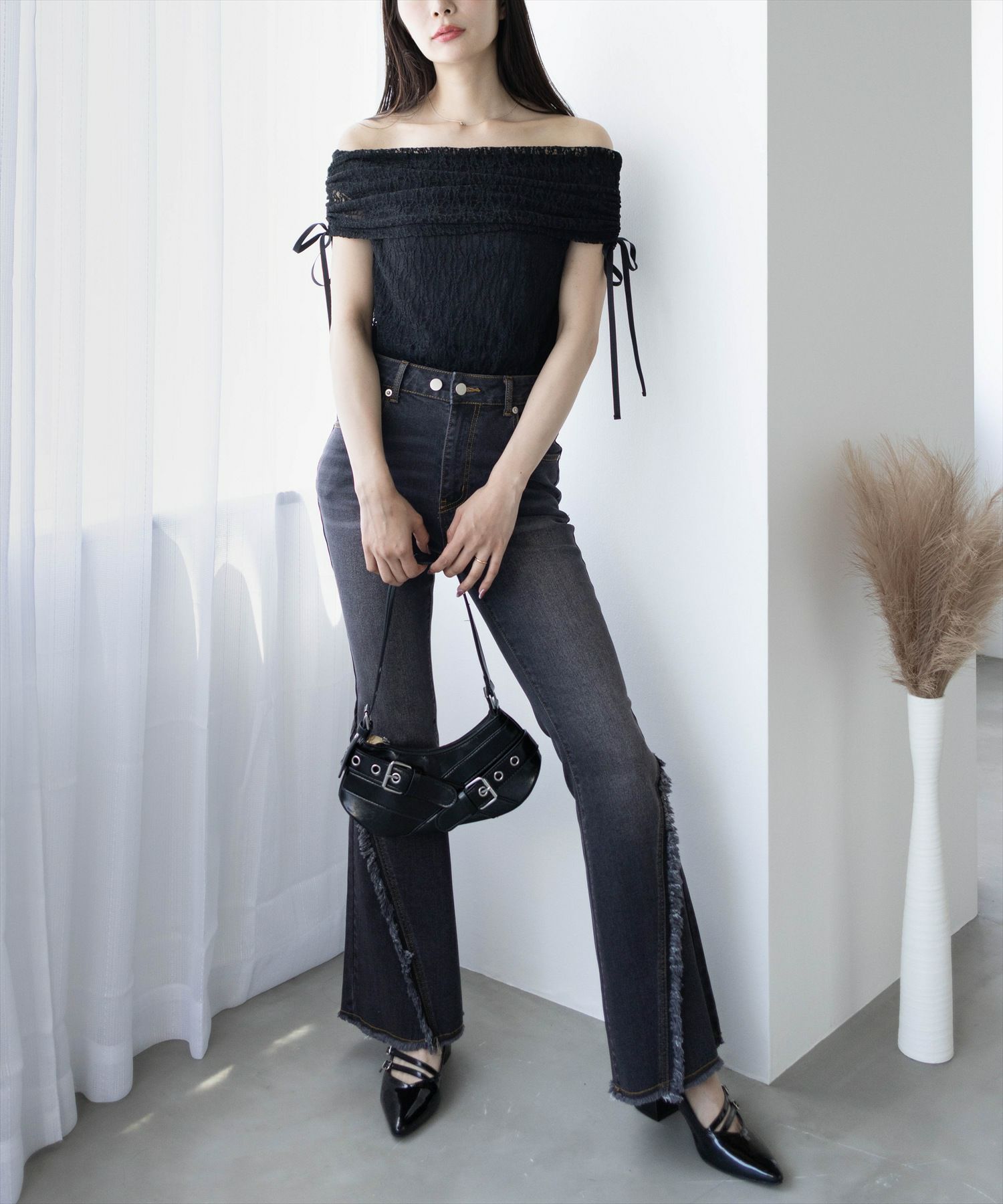162cm/ブラック着用