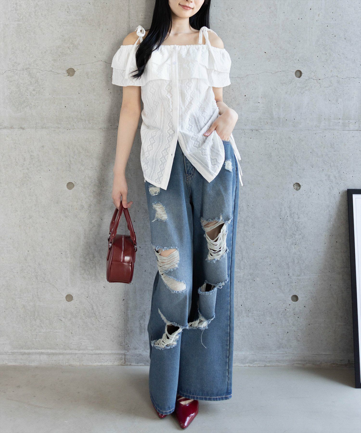 162cm/オフホワイト着用