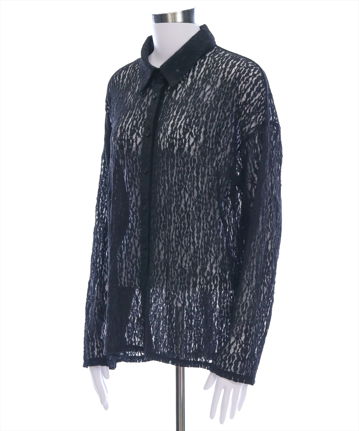 Ackaアイボリー レース 長袖シャツ juha - 【ラスト1点】【23SS】Flower Lace L/S Shirt/フラワー